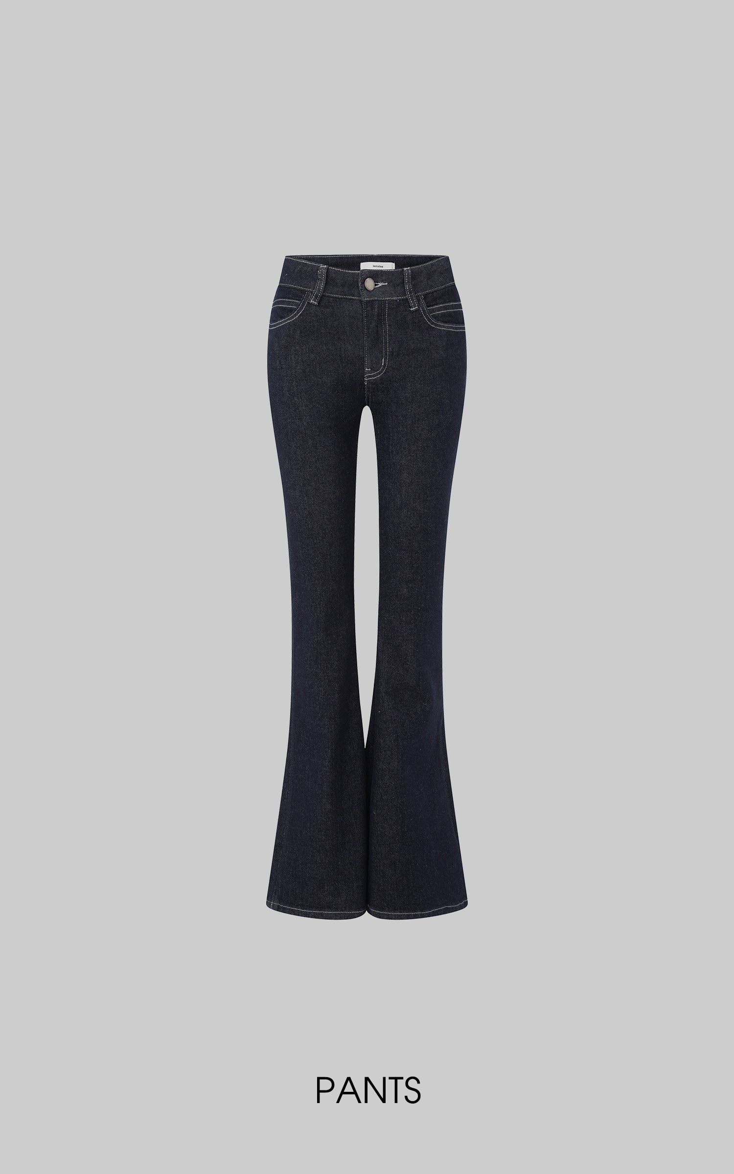 IAMXIAA ストラップレスデニムトップ＆フレアパンツ2点セット