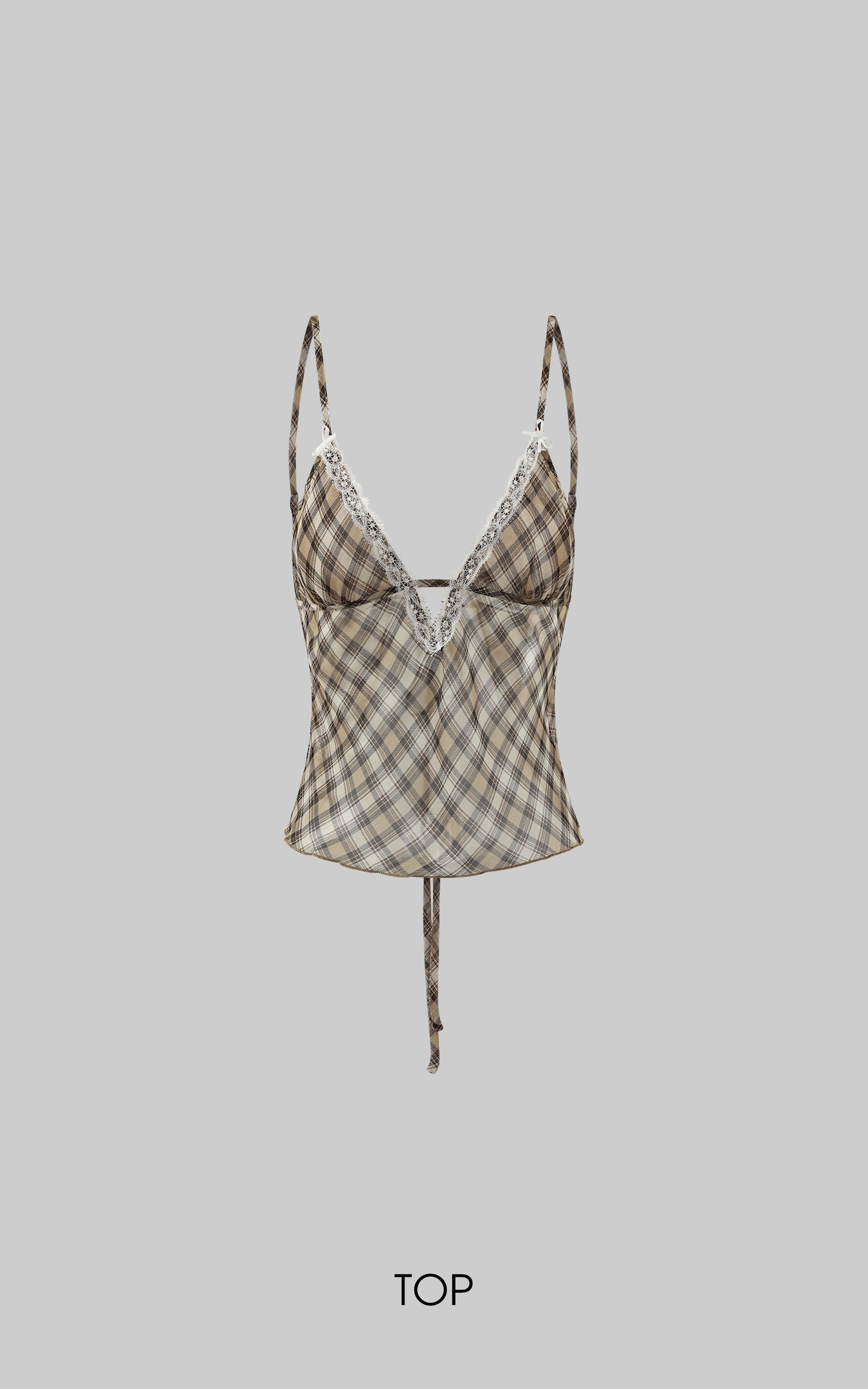 ROVENTE Plaid Sheer Cami Top and Flowy Midi Skirt Matching Set - PINKPARKS