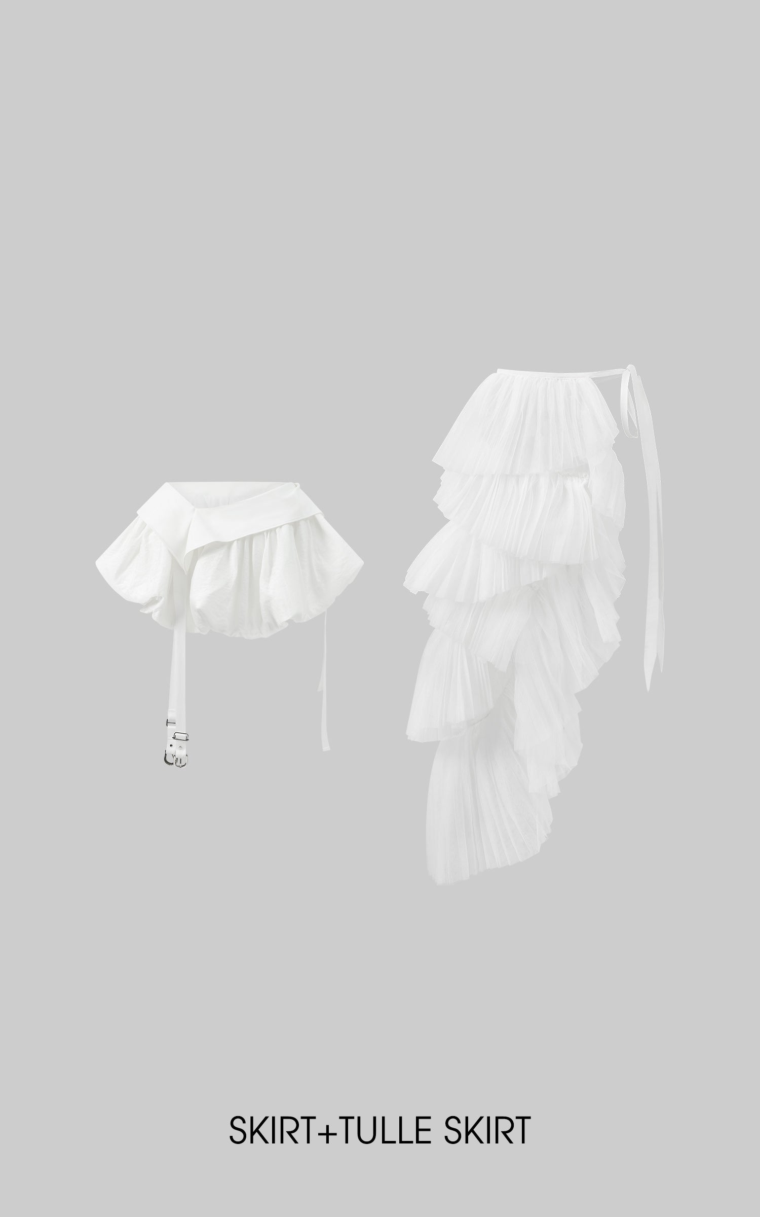 WARDEN EDGE Asymmetric Layered Skirt Set - PINKPARKS