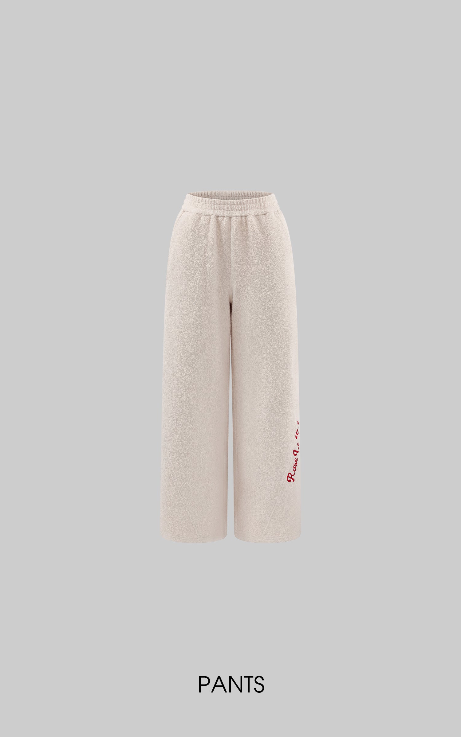 Rase Le Sol テディフリース刺繍フーディーとリラックスパンツセット