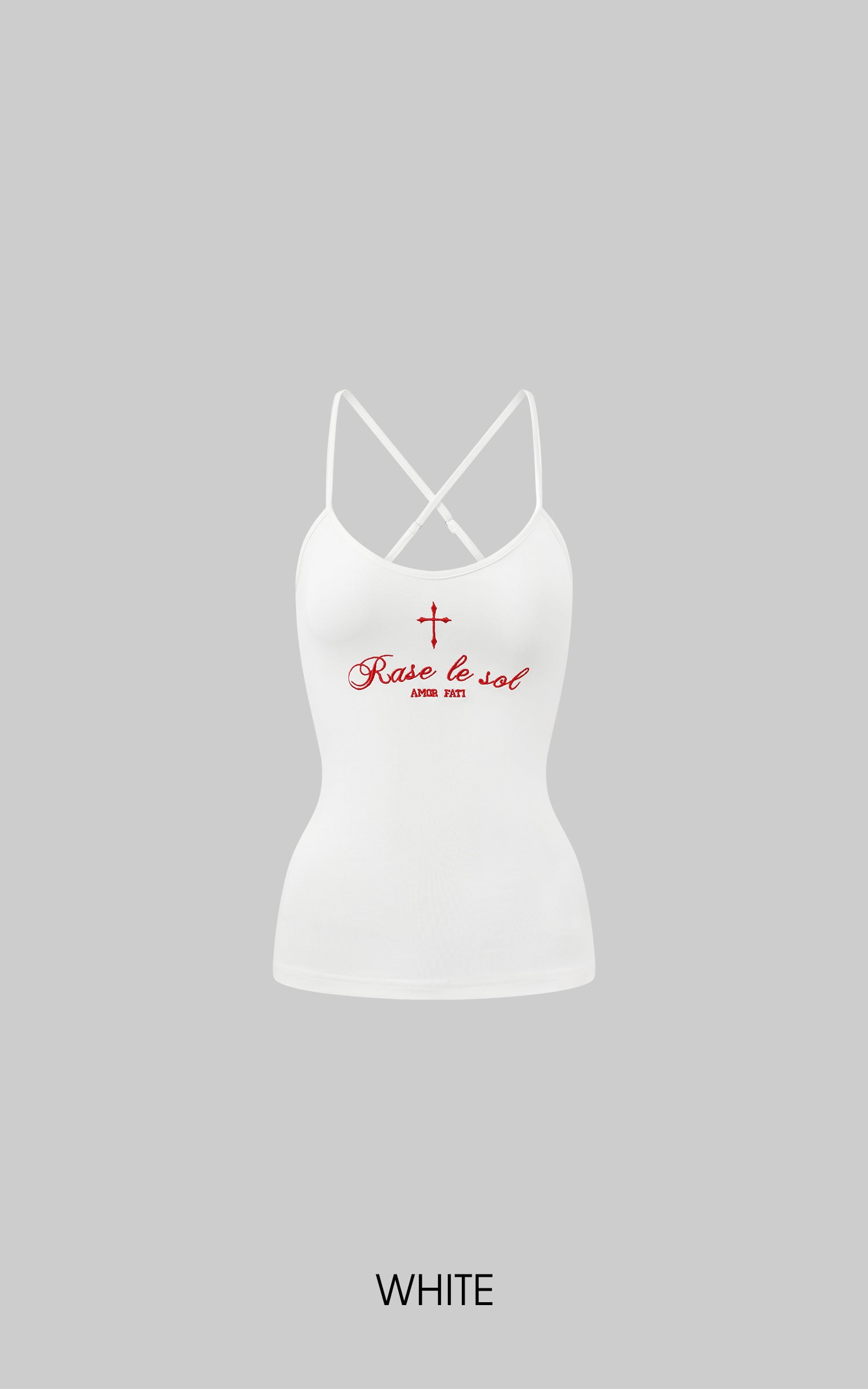 Rase le sol Embroidered Slogan Stretch Cami Top - PINKPARKS