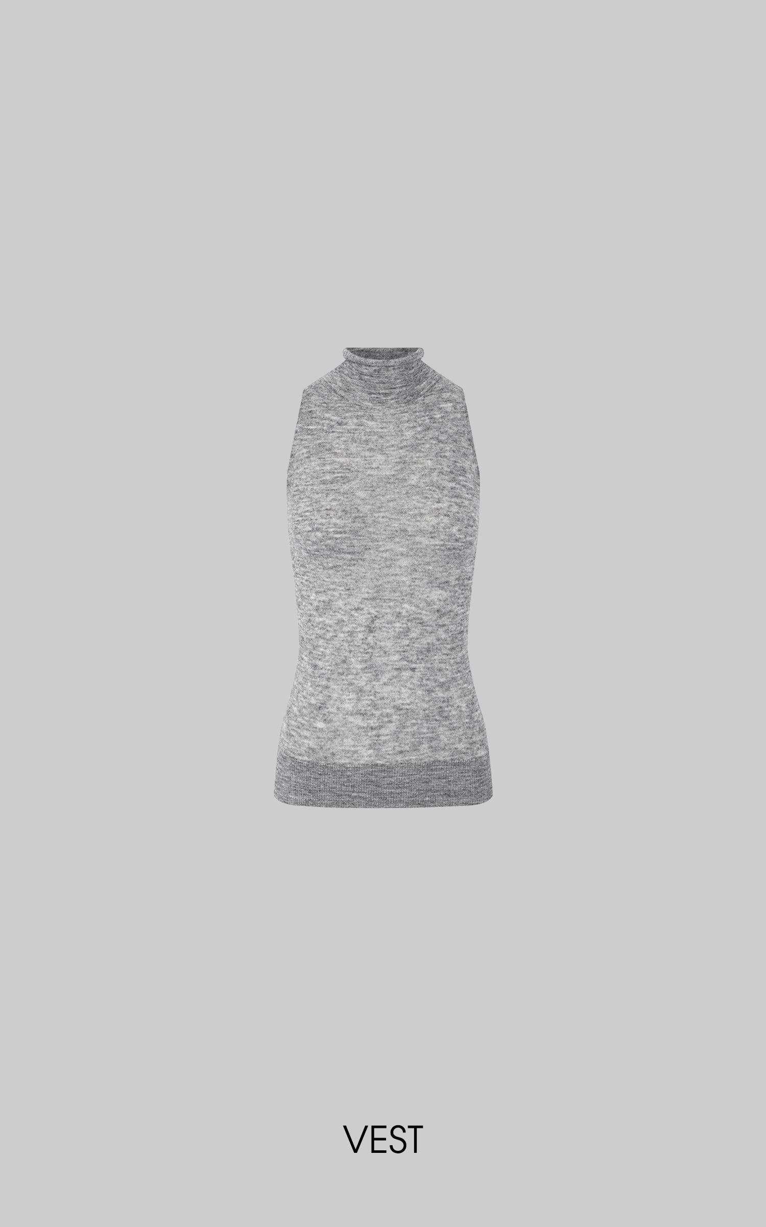 IAMXIAA V-Neck Knit Sweater and High-Neck Vest Layered Set