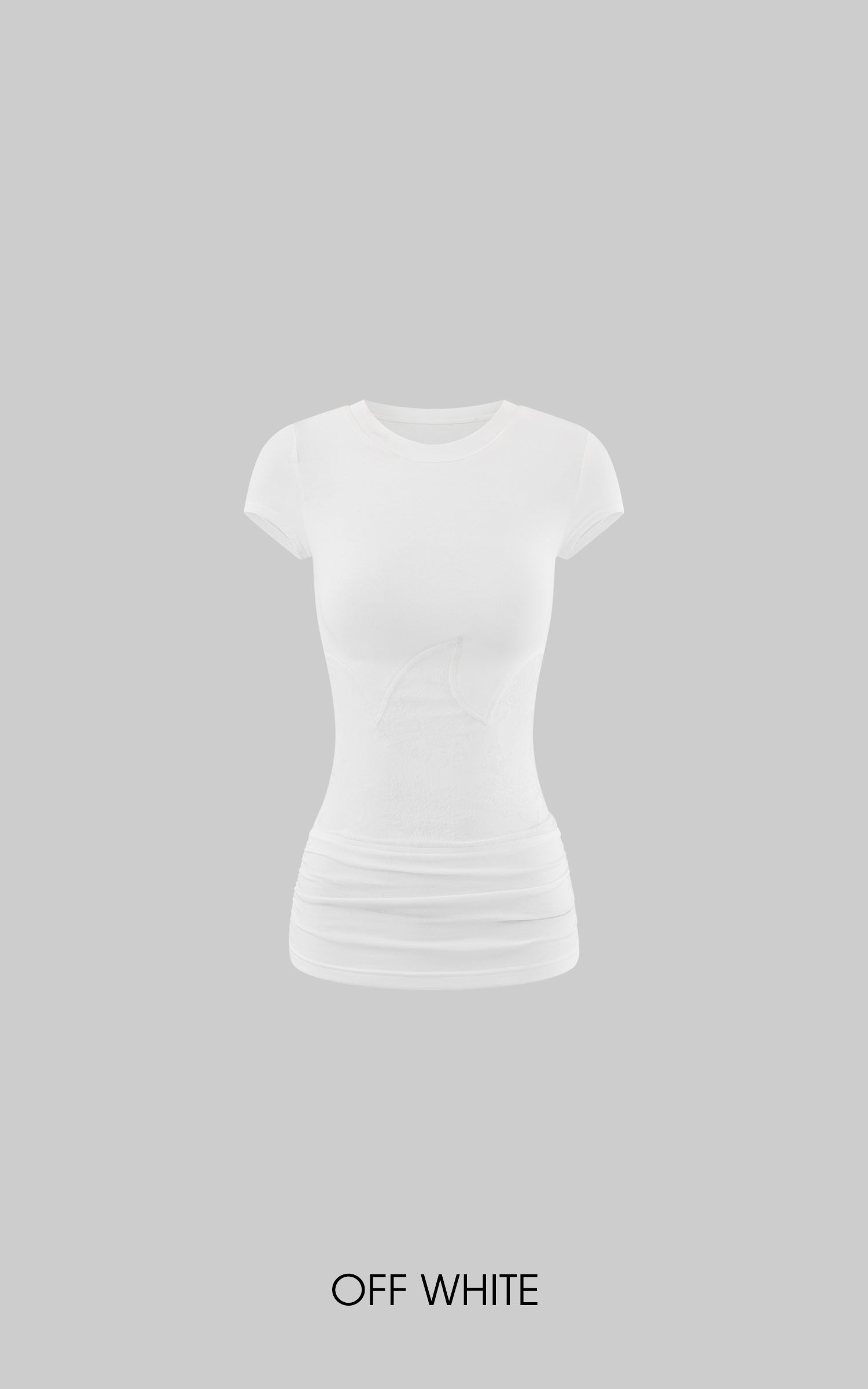 Low pixel レースパネルフィットショートスリーブTシャツ