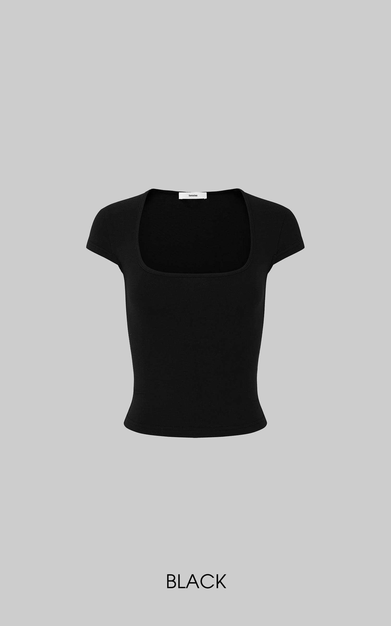 IAMXIAA スクエアネックフィットショートスリーブTシャツ