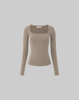 IAMXIAA Square Neck Long Sleeve Base Top