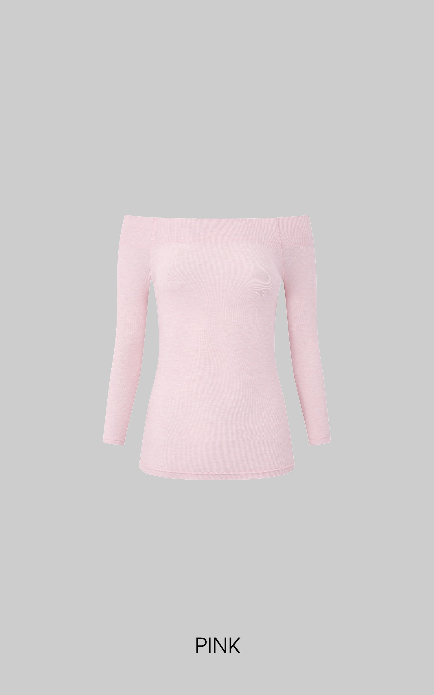 IAMXIAA オフショルダー フィットニット ロングスリーブ トップ