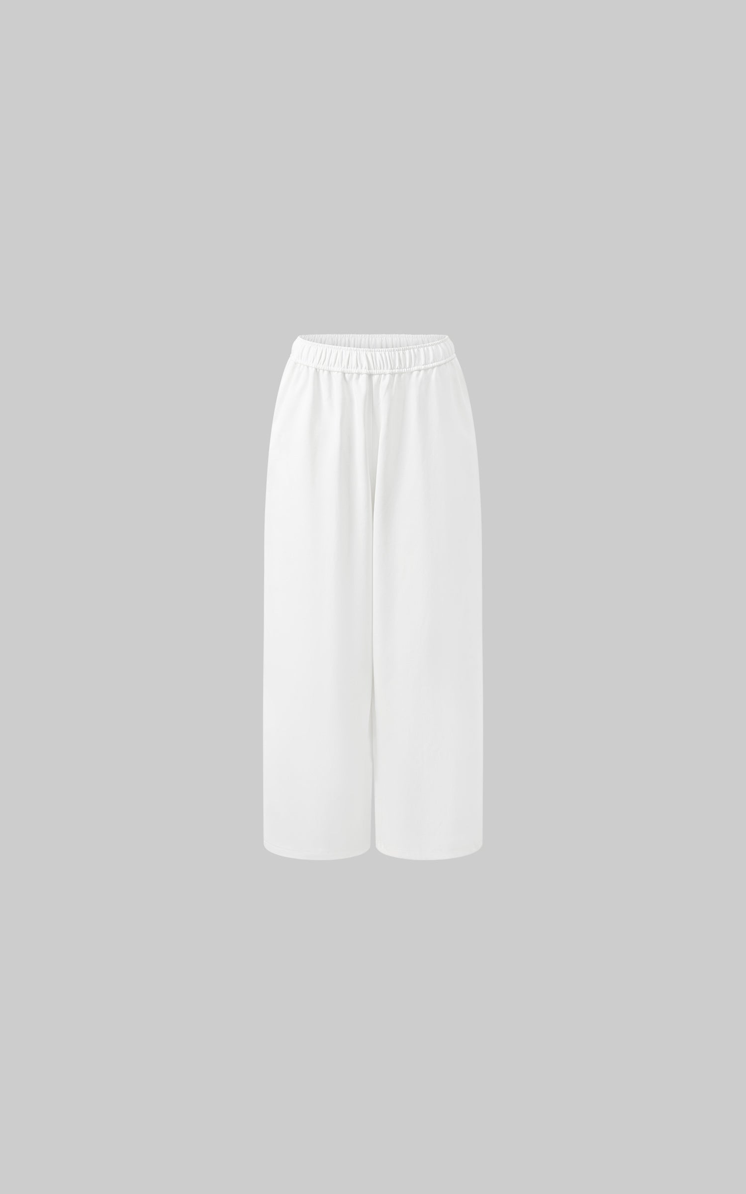ROVENTE Drawstring Wide-Leg Trousers in White - PINKPARKS