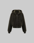 ROVENTE Cropped Fleece Hooded Jacket