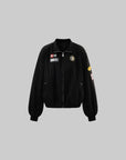 WARDEN EDGE Racing Patch Zip Jacket with Elastic Cuffs and Retro Embroidery
