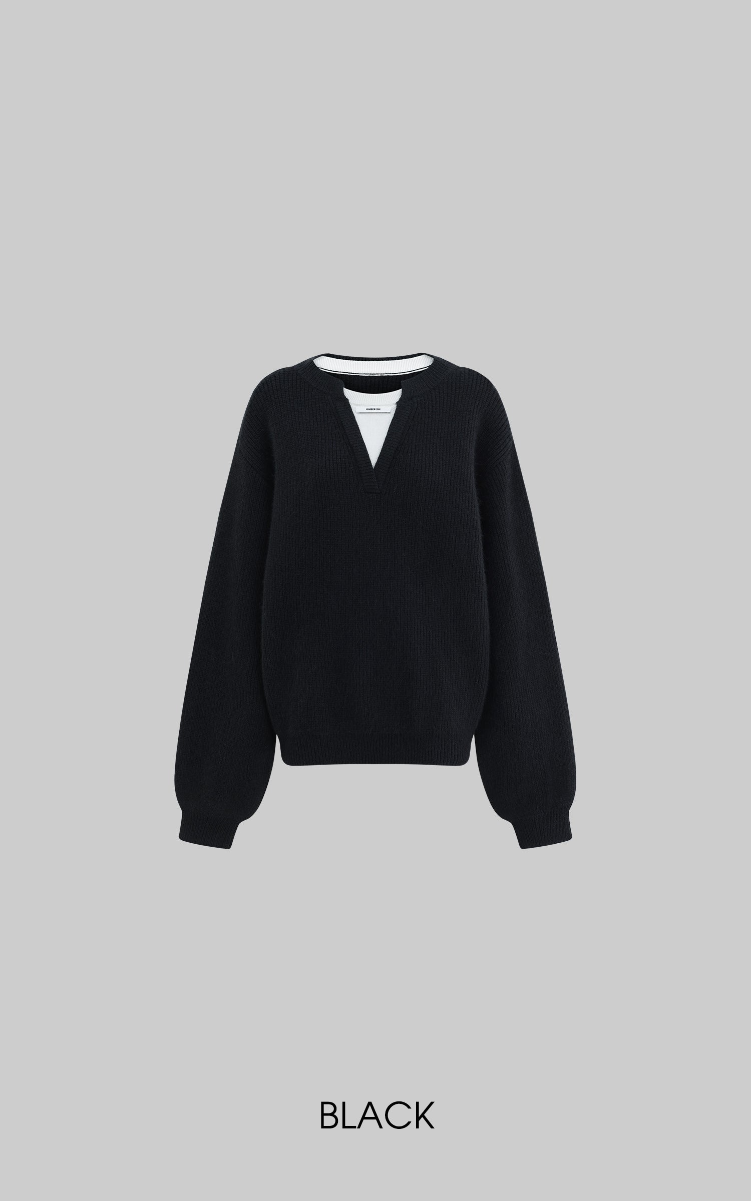 WARDEN EDGE Layered V-Neck Knit Sweater - PINKPARKS