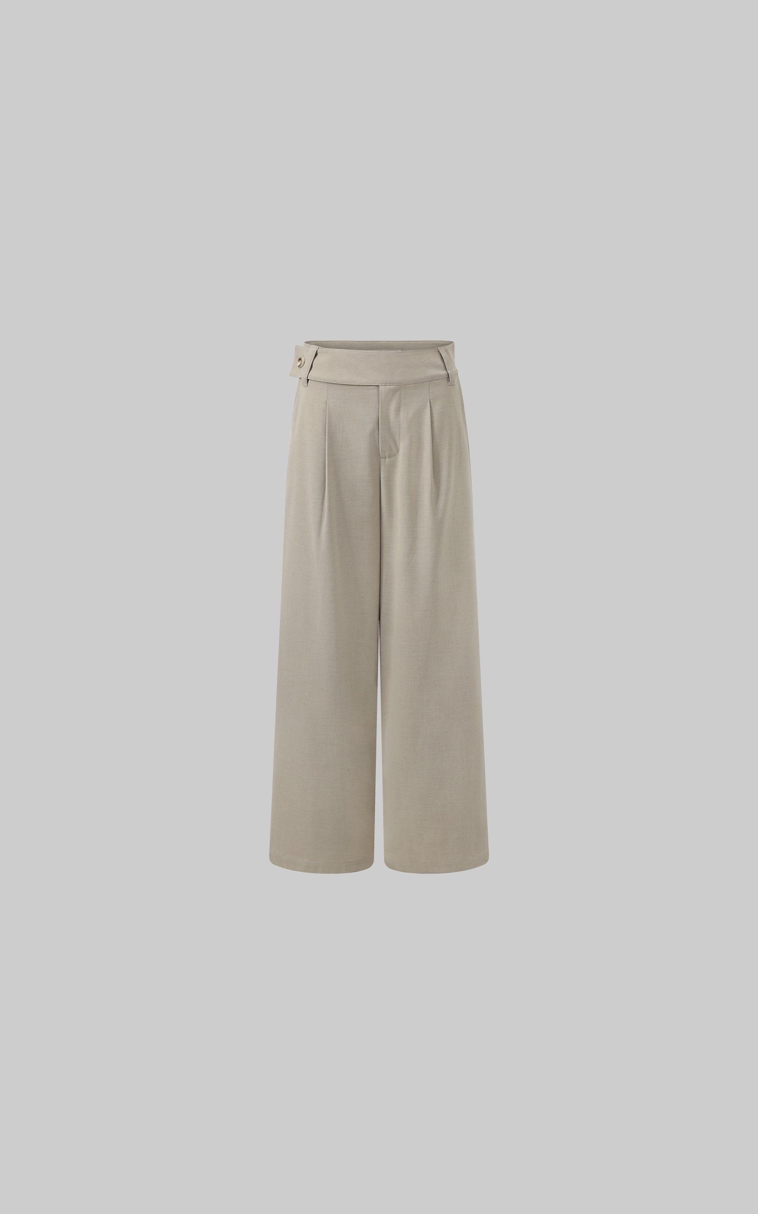 ROVENTE Asymmetric Waist Wide-Leg Trousers - PINKPARKS