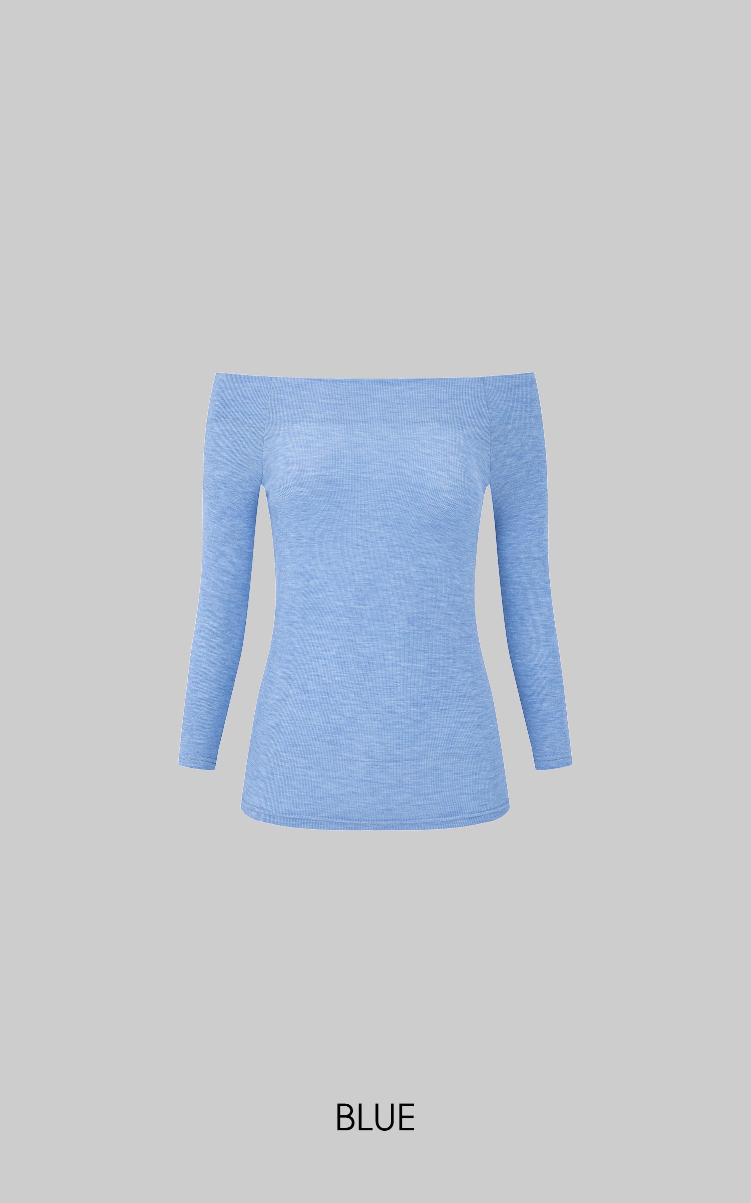 IAMXIAA オフショルダー フィットニット ロングスリーブ トップ