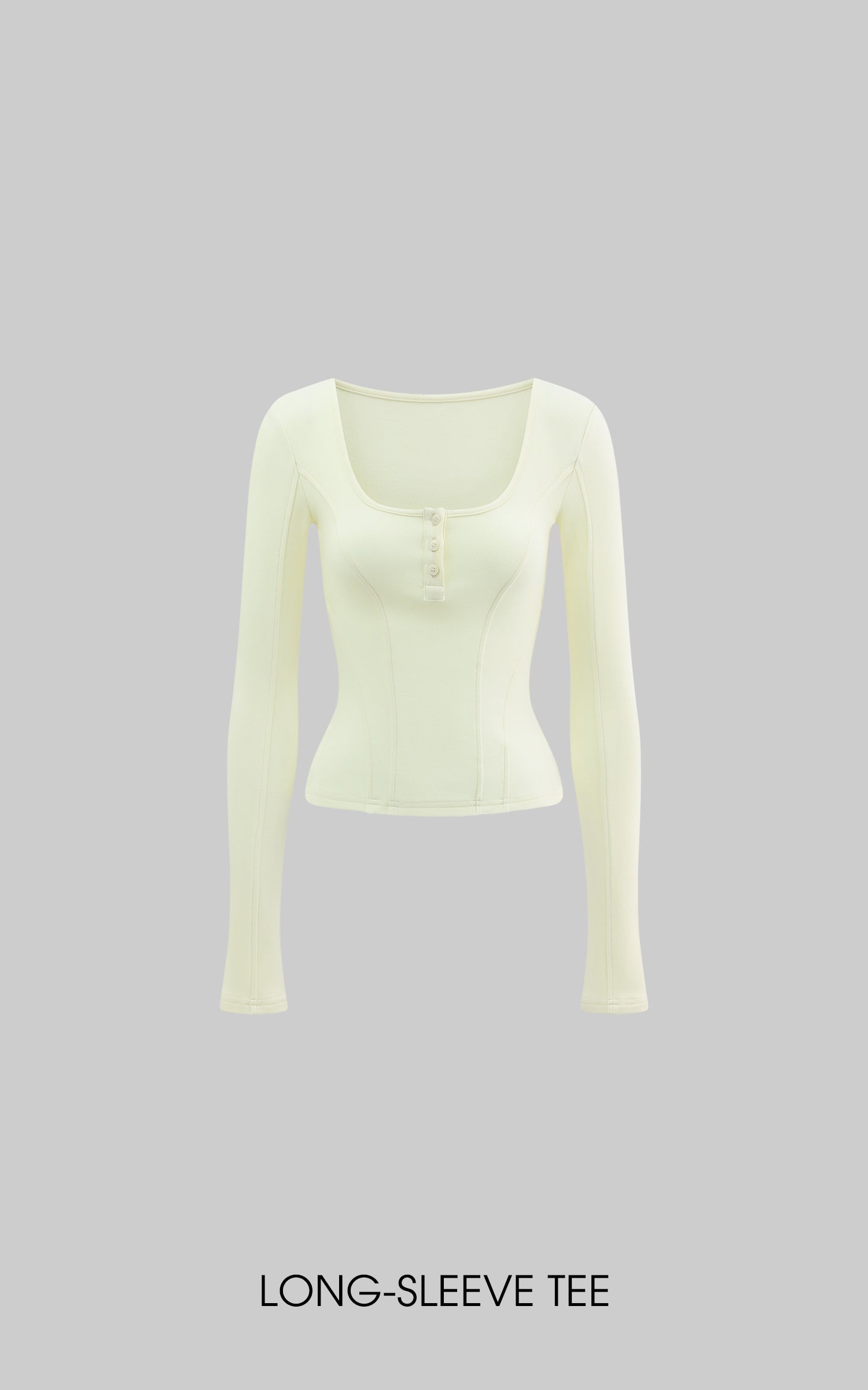 Rase Le Sol Cream Yellow Fitted Long-Sleeve Tee & Relaxed Shorts Set - PINKPARKS