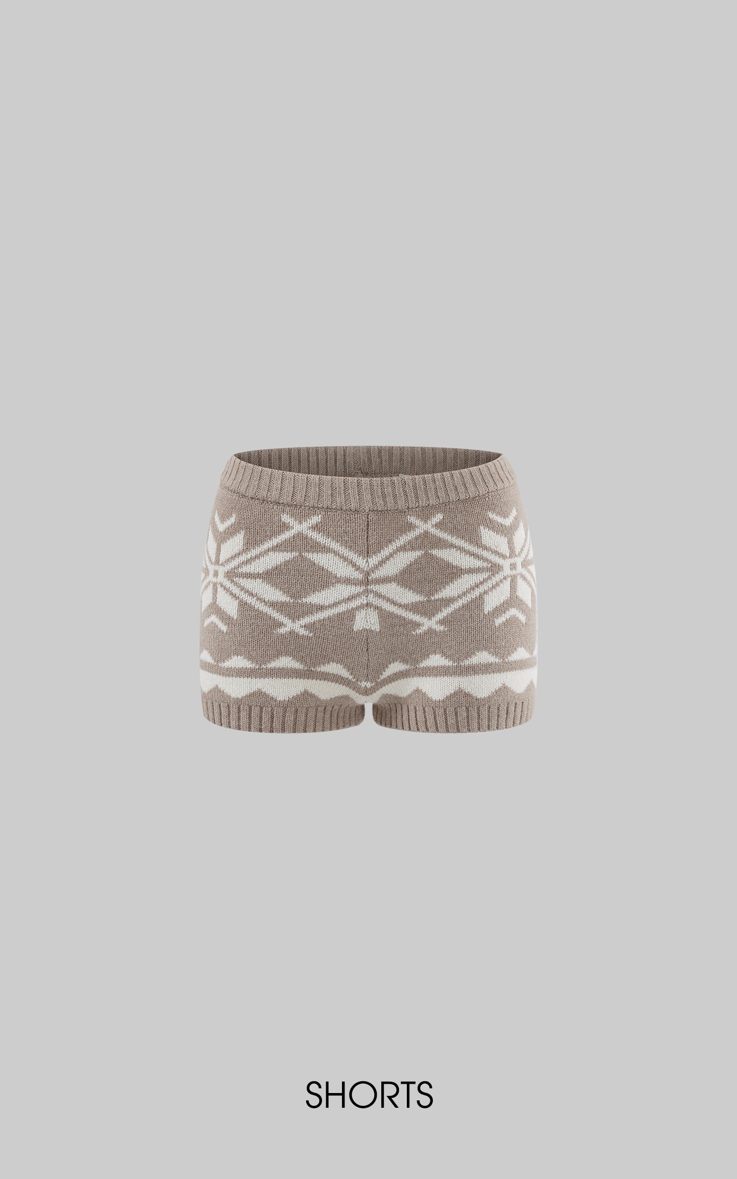 ROVENTE Nordic Jacquard Knit Cardigan Shorts and Scarf Set