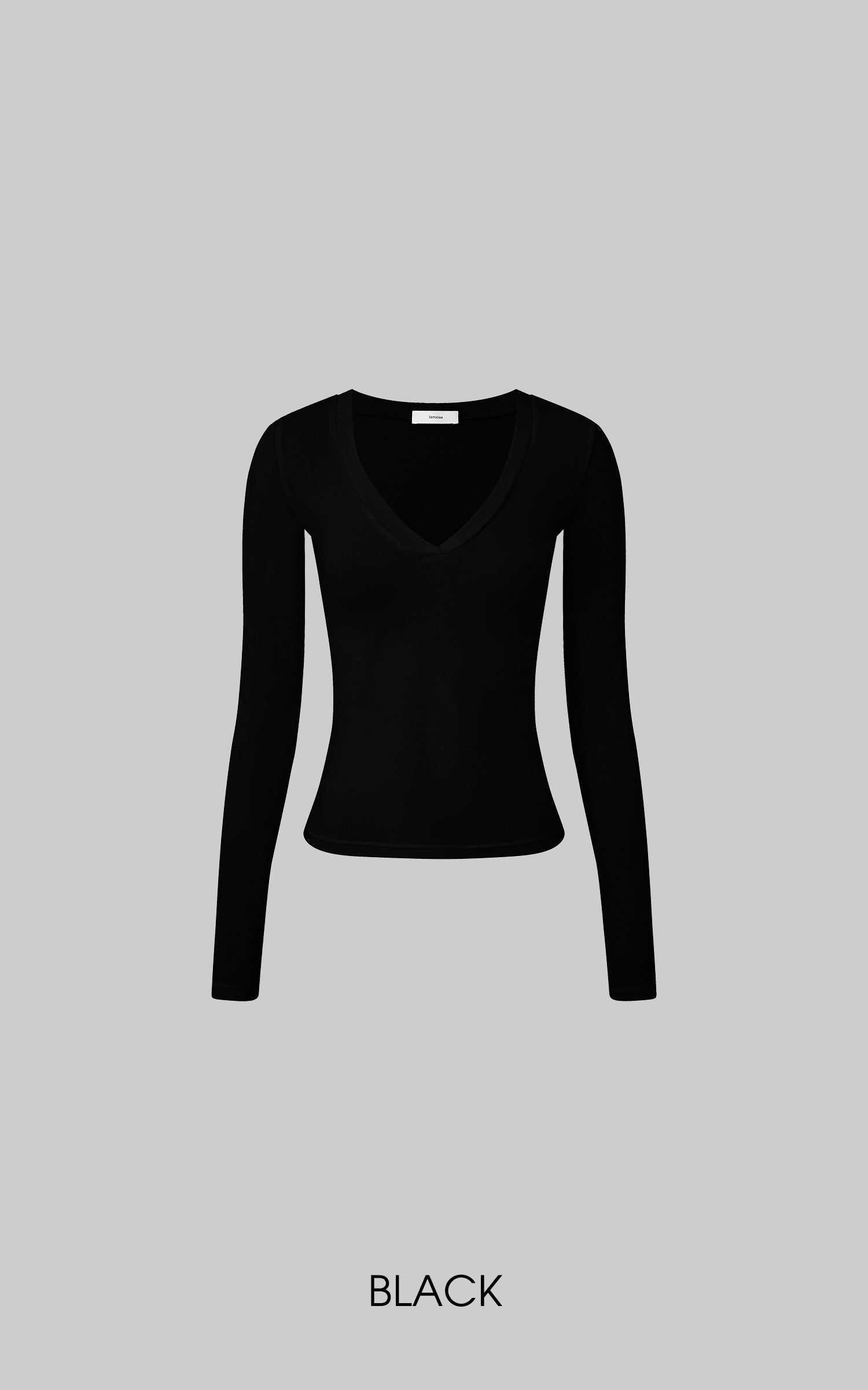 IAMXIAA Deep V Long Sleeve Slim Top