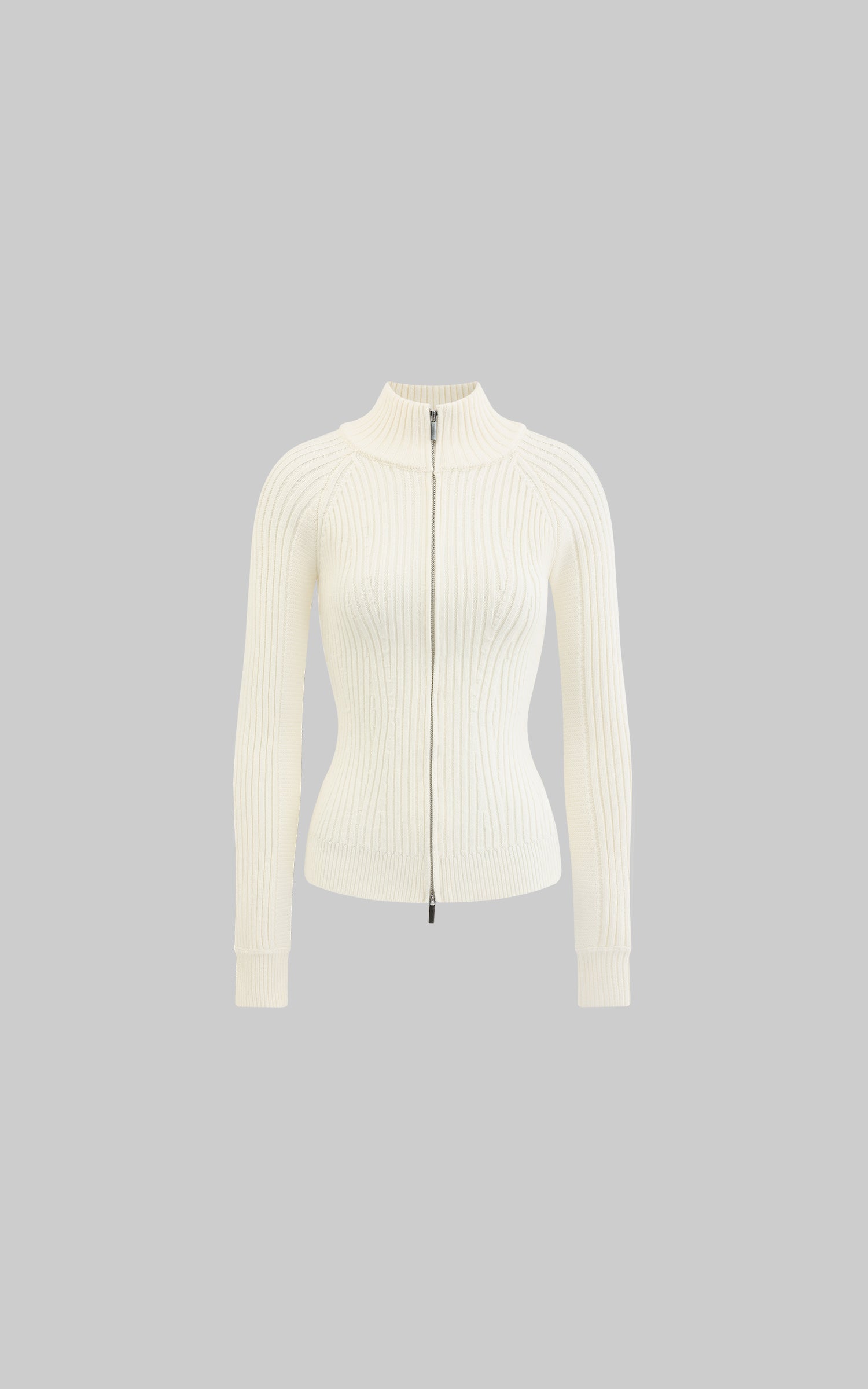 Rase le sol Double Zipper Ribbed Sweater - PINKPARKS