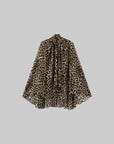 ROVENTE Leopard Chiffon Cape Top