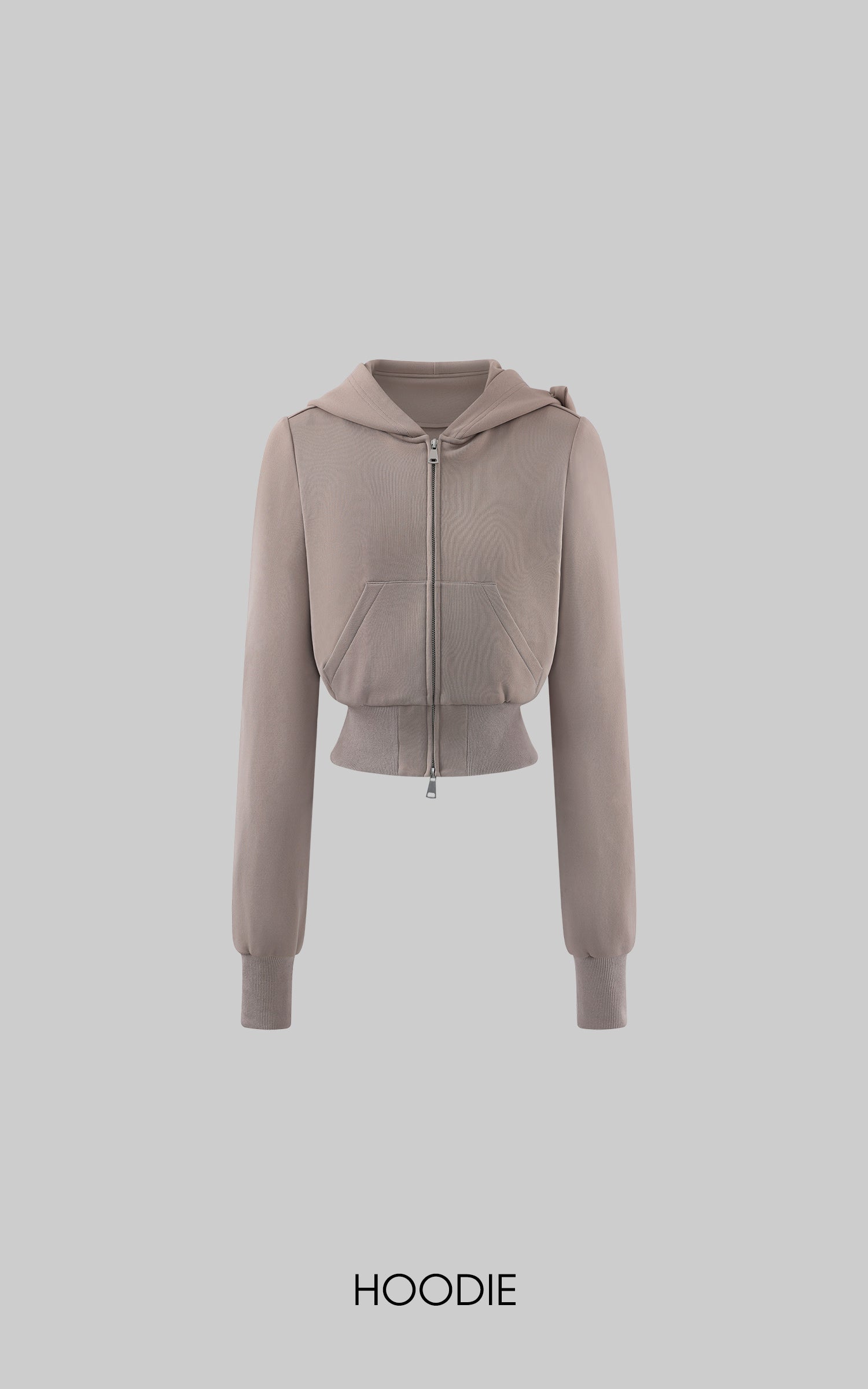 WARDEN EDGE Bow Hood Cropped Zip Hoodie and Pleated Mini Skirt Set