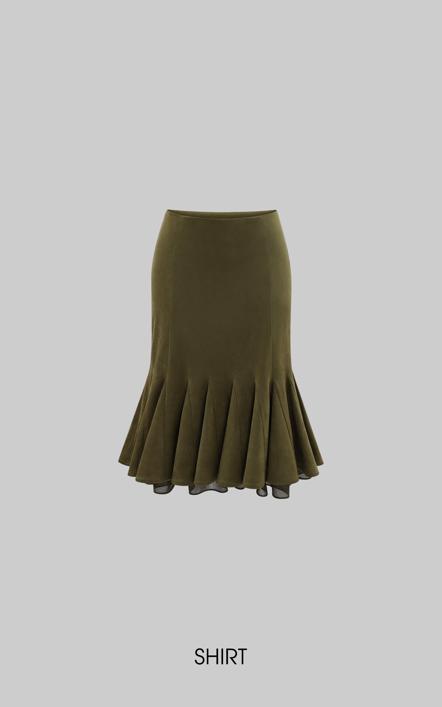 ROVENTE フェイクスエードケープ＆ミディスカートセット