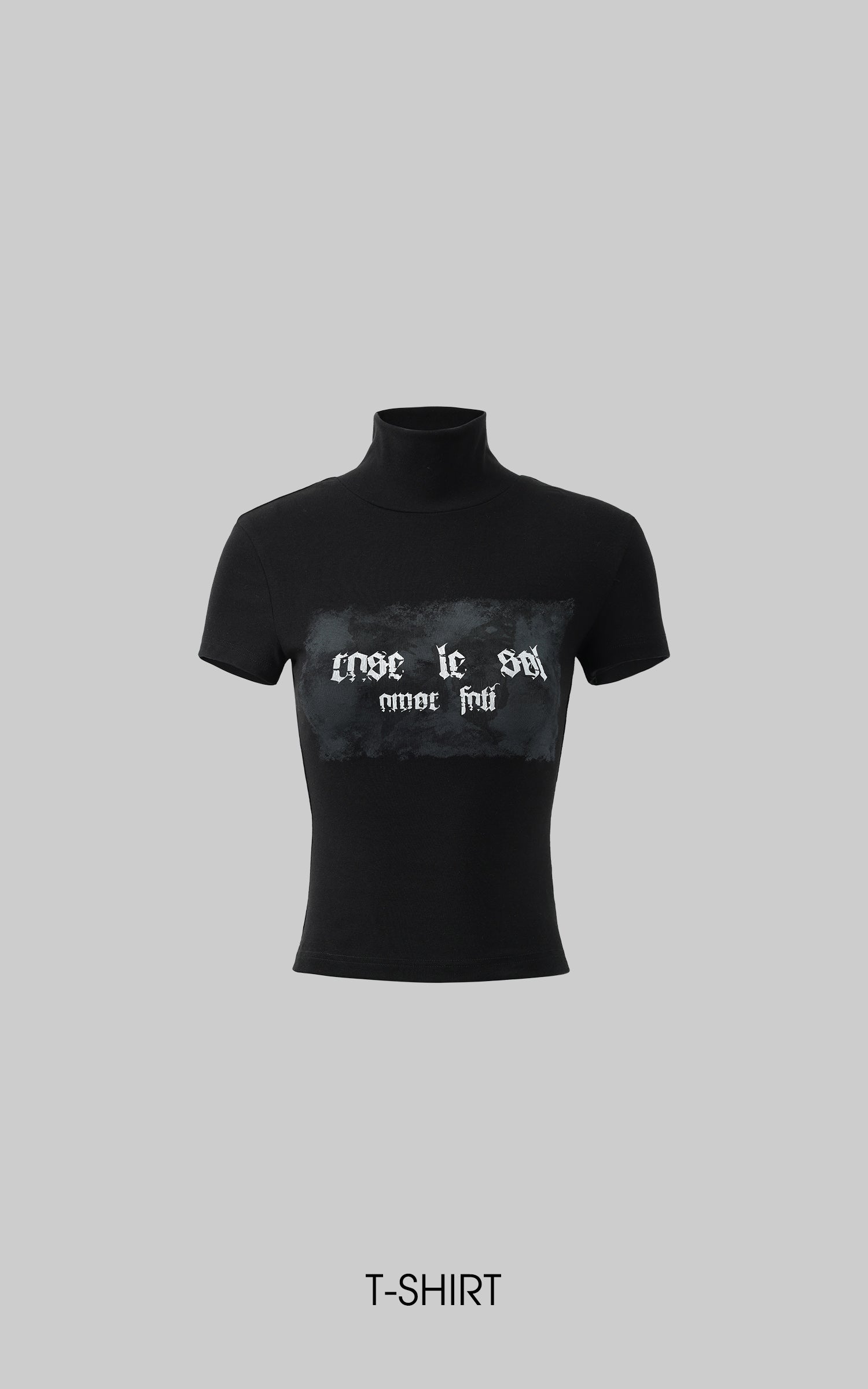 Rase le sol Mock Neck Graphic Tee and Fitted Shorts Set - PINKPARKS