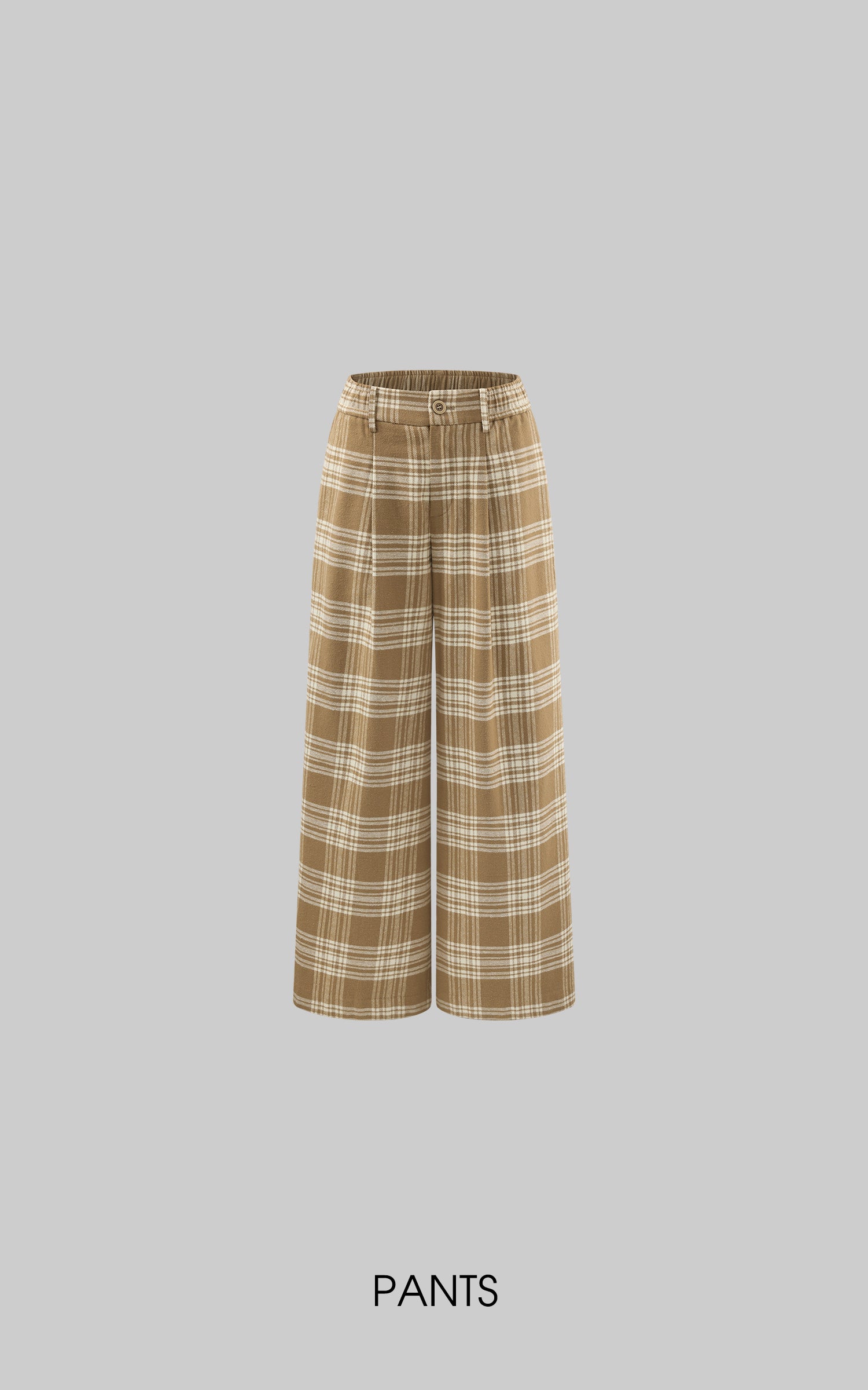 ROVENTE チェックオーバーサイズシャツ &amp; ワイドレッグパンツセット