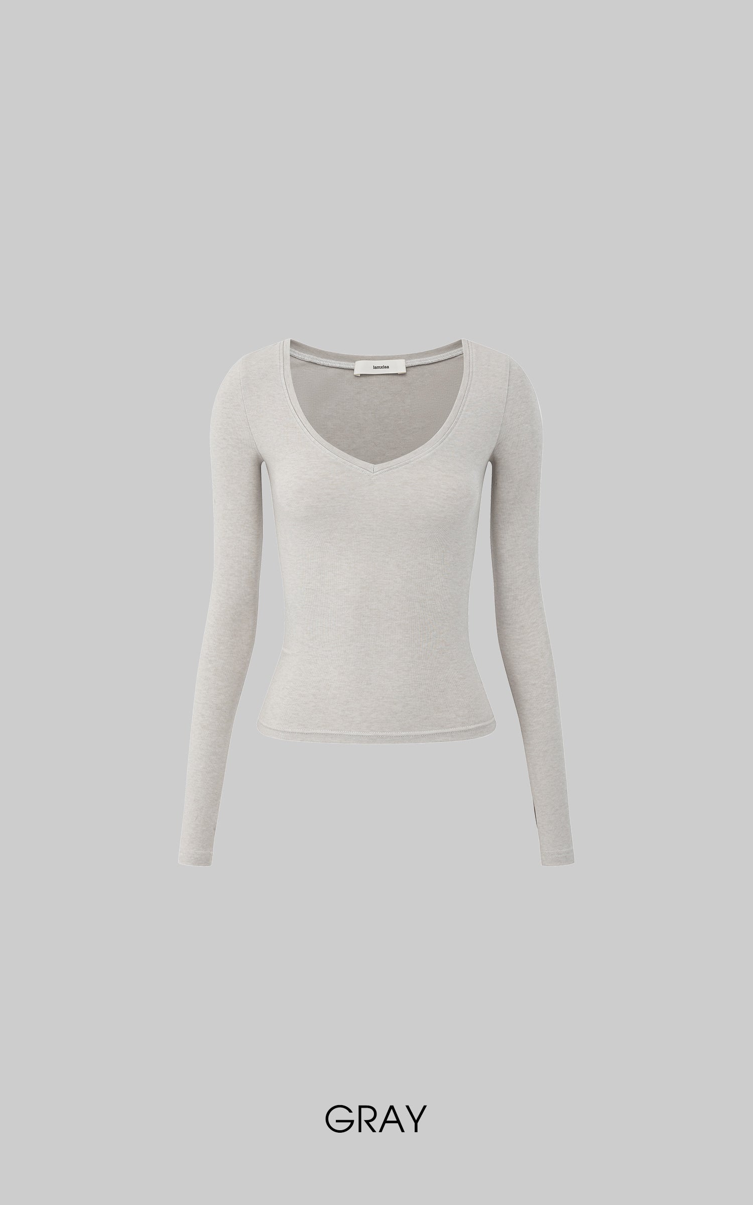 IAMXIAA フィットしたVネック長袖トップ