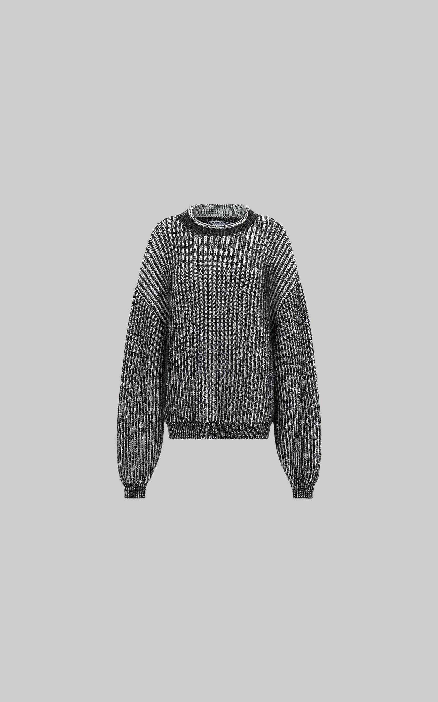 Rase le sol Oversized Striped Knit Sweater - PINKPARKS