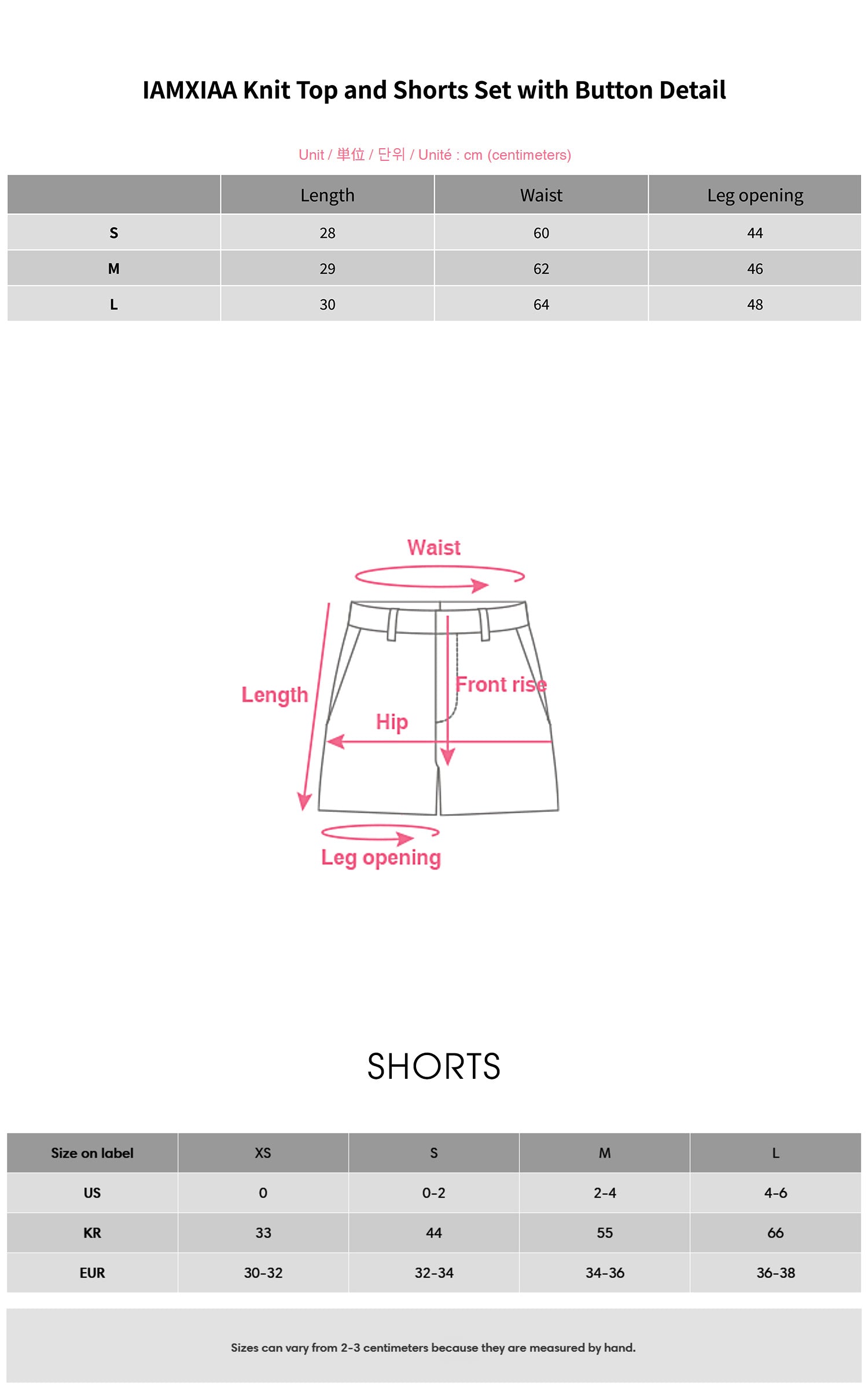 IAMXIAA ボタンディテール付きニットトップ＆ショーツセット