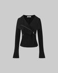 IAMXIAA Cropped Moto Jacket with Asymmetric Zip