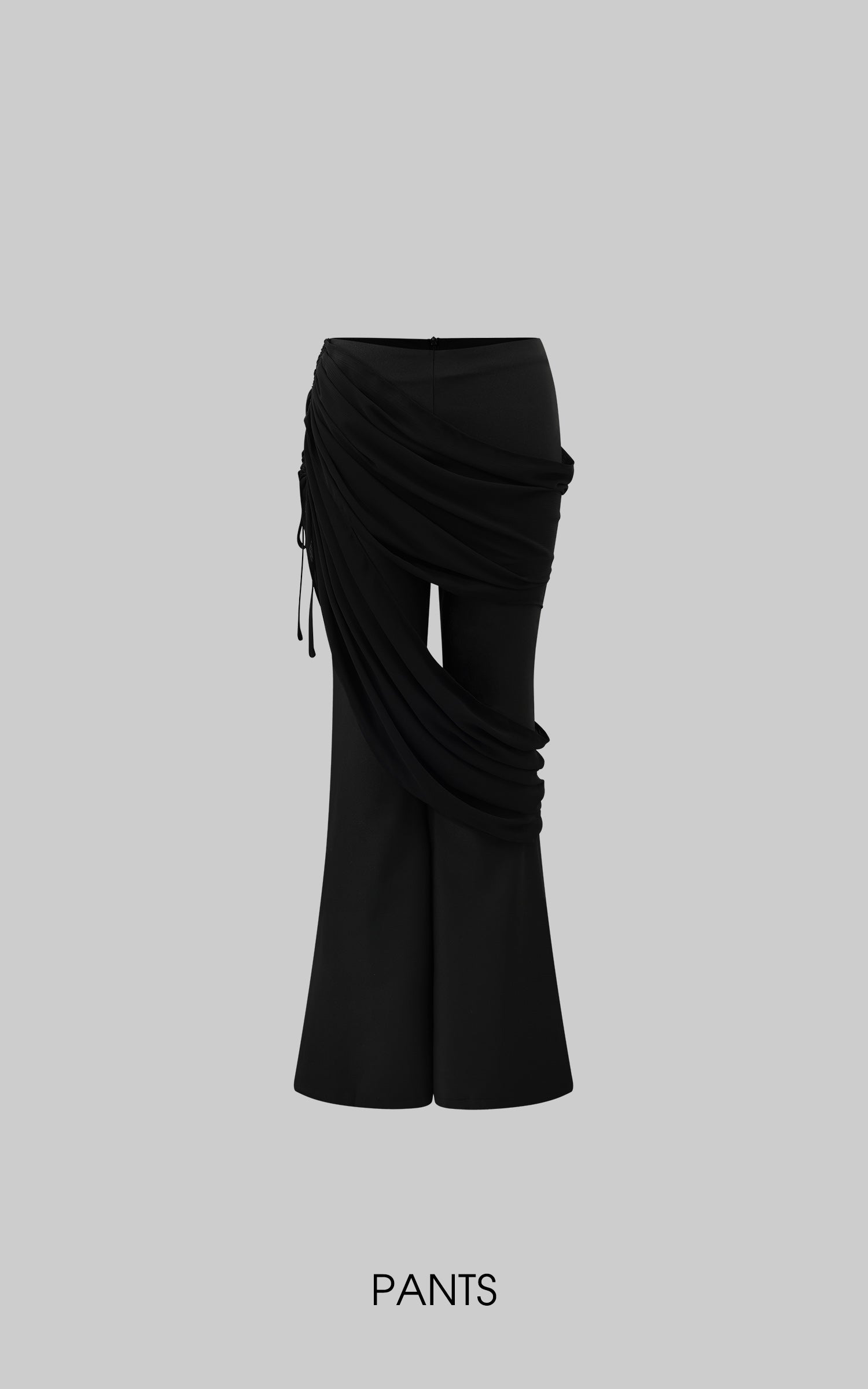 Rase le sol Draped Wide-Leg Flare Pants - PINKPARKS