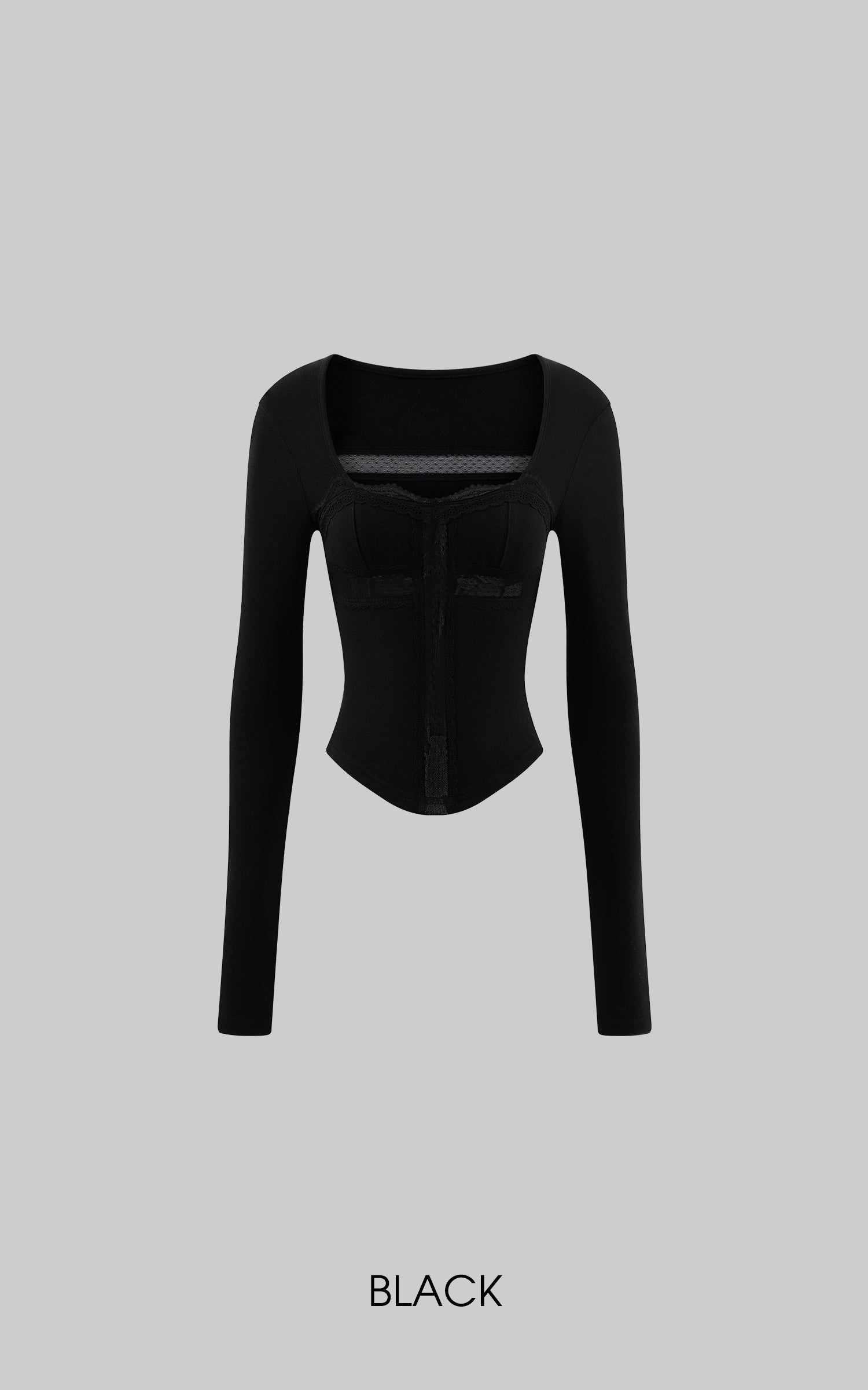 Rase le sol レースパネルコルセットトップ