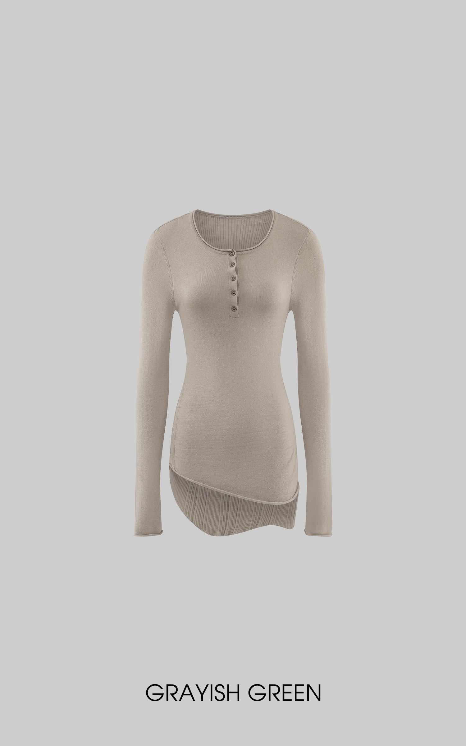 WARDEN EDGE ホワイトフィットアシンメトリックヘムTシャツ