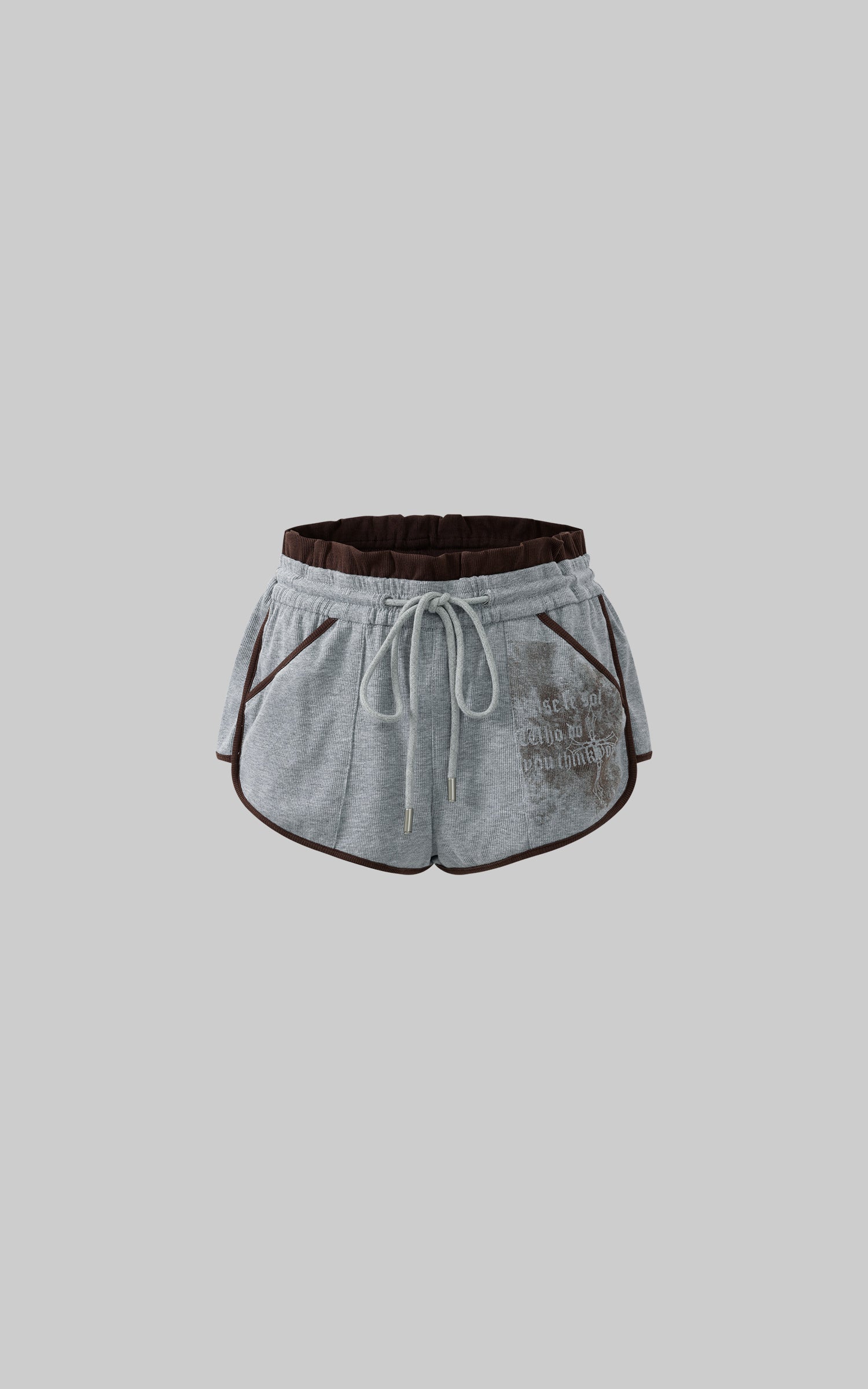 Rase le sol Distressed Ribbed Cotton Shorts - PINKPARKS