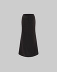 ROVENTE High-Waist Fitted Flared Maxi Skirt