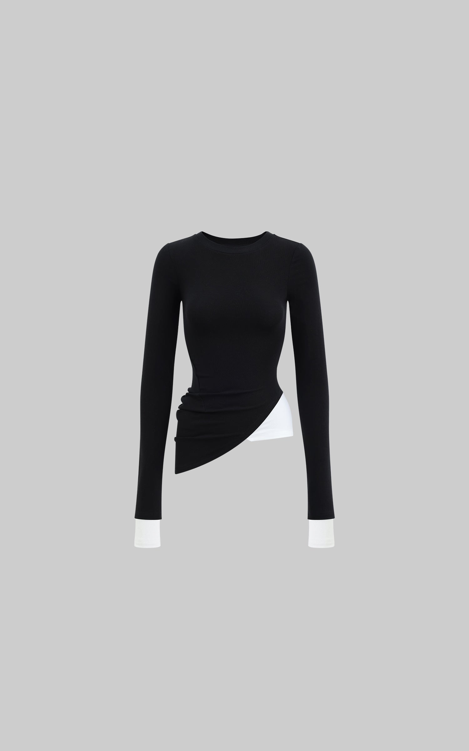 WARDEN EDGE Black Two-Layered Long Sleeve Top - PINKPARKS