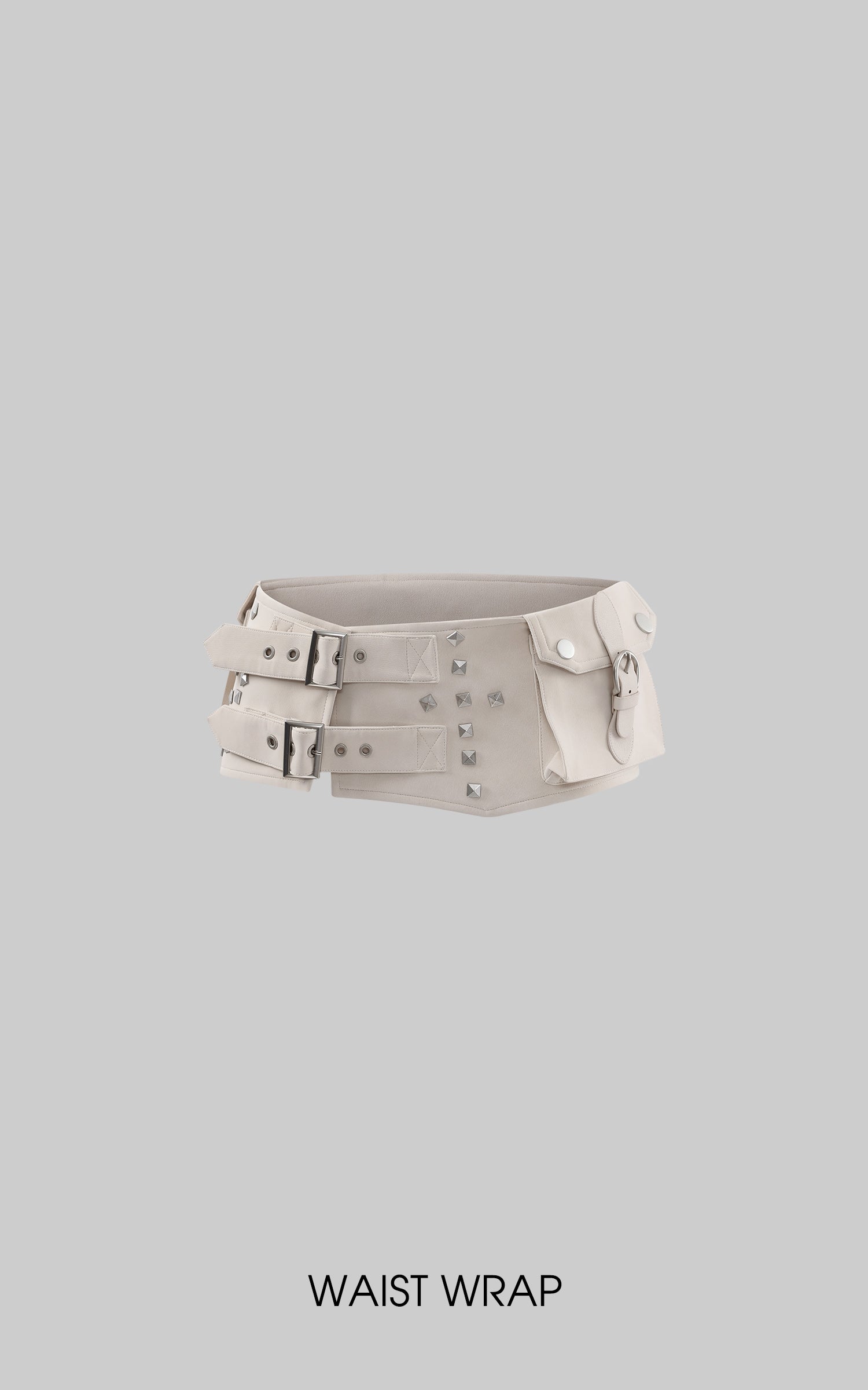 Rase le sol スタッズ付きダブルバックルウエストラップショーツセット