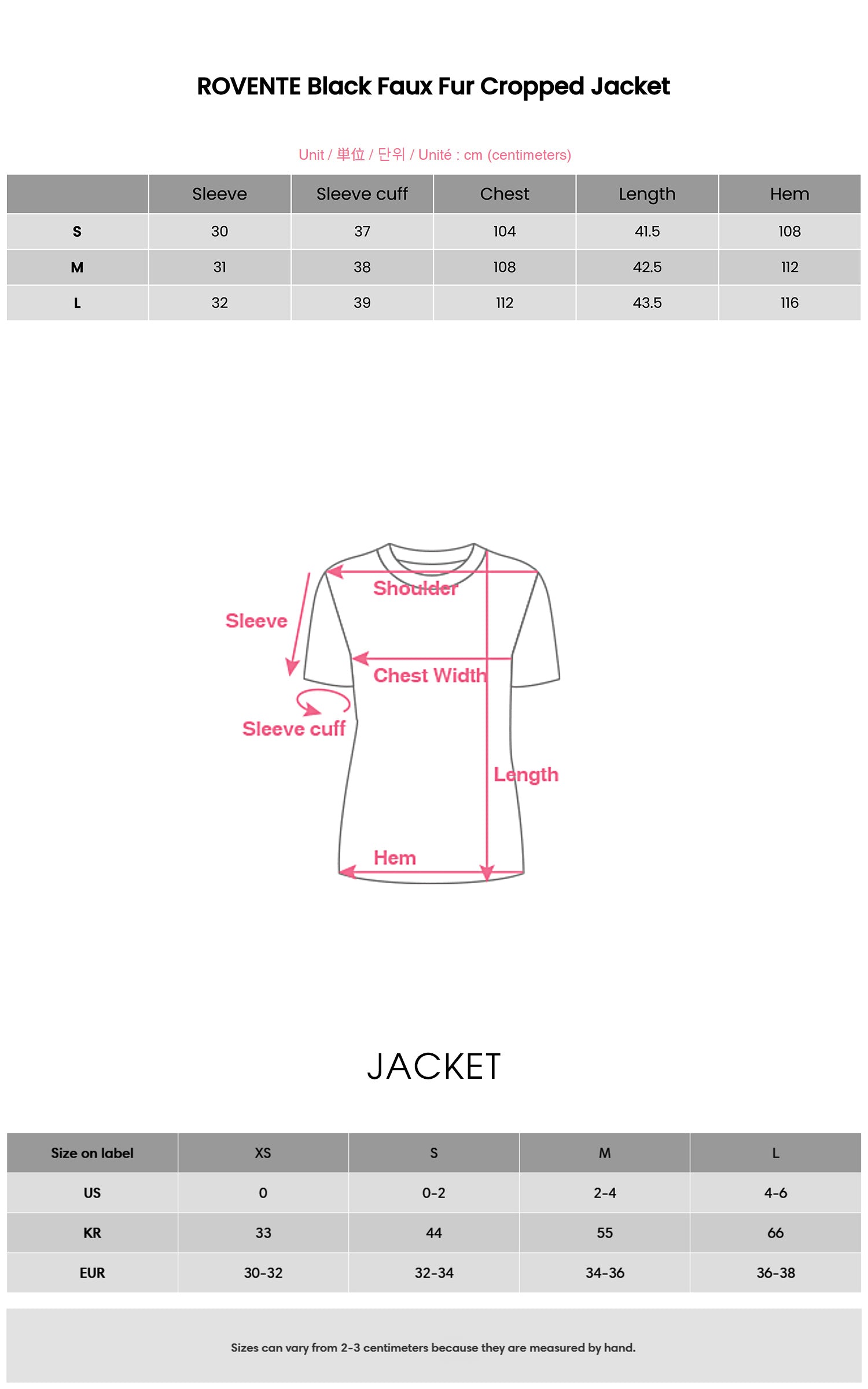ROVENTE ブラックフェイクファー クロップドジャケット