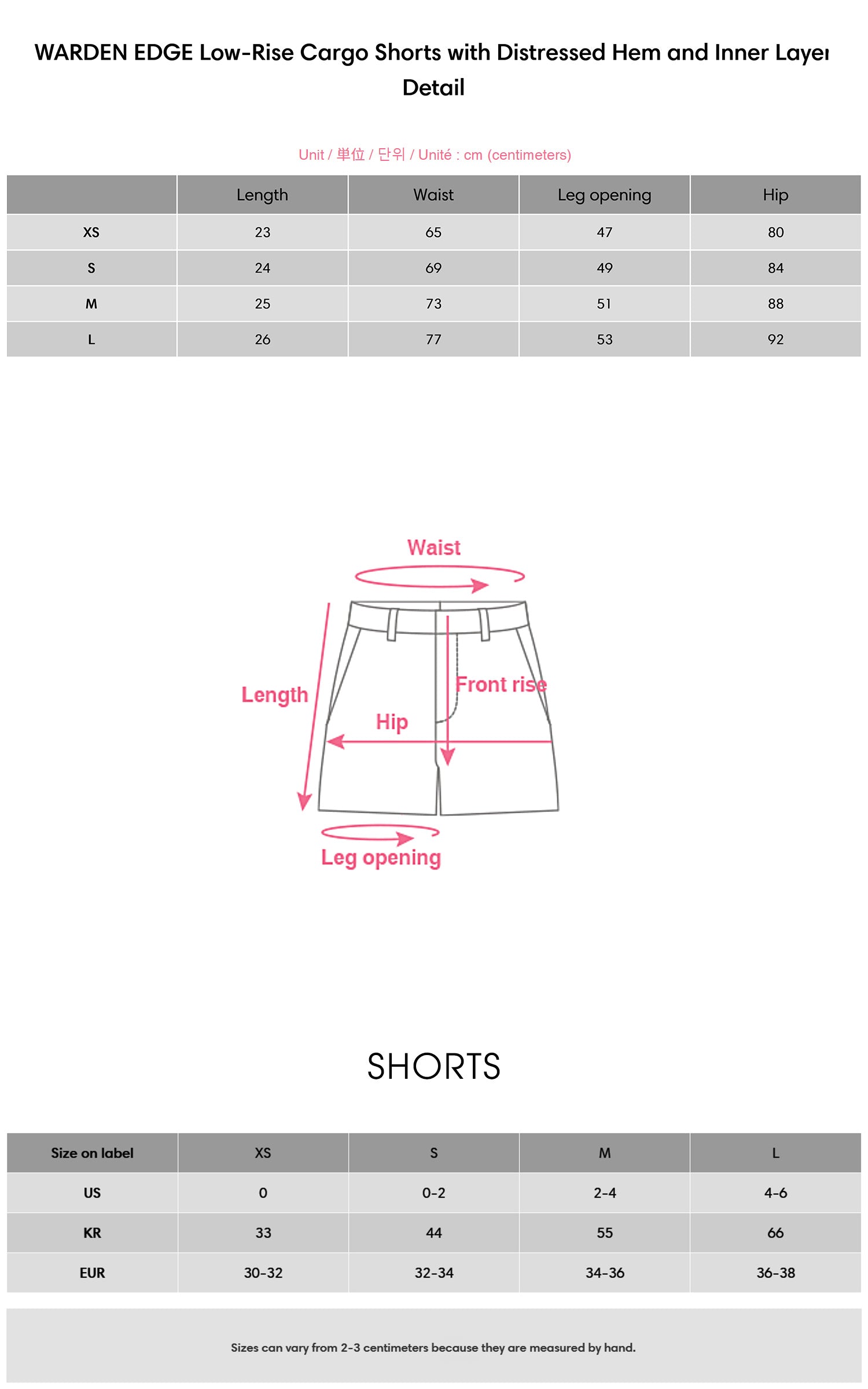 WARDEN EDGE ダメージヘムとインナーレイヤーが特徴のローライズカーゴショーツ