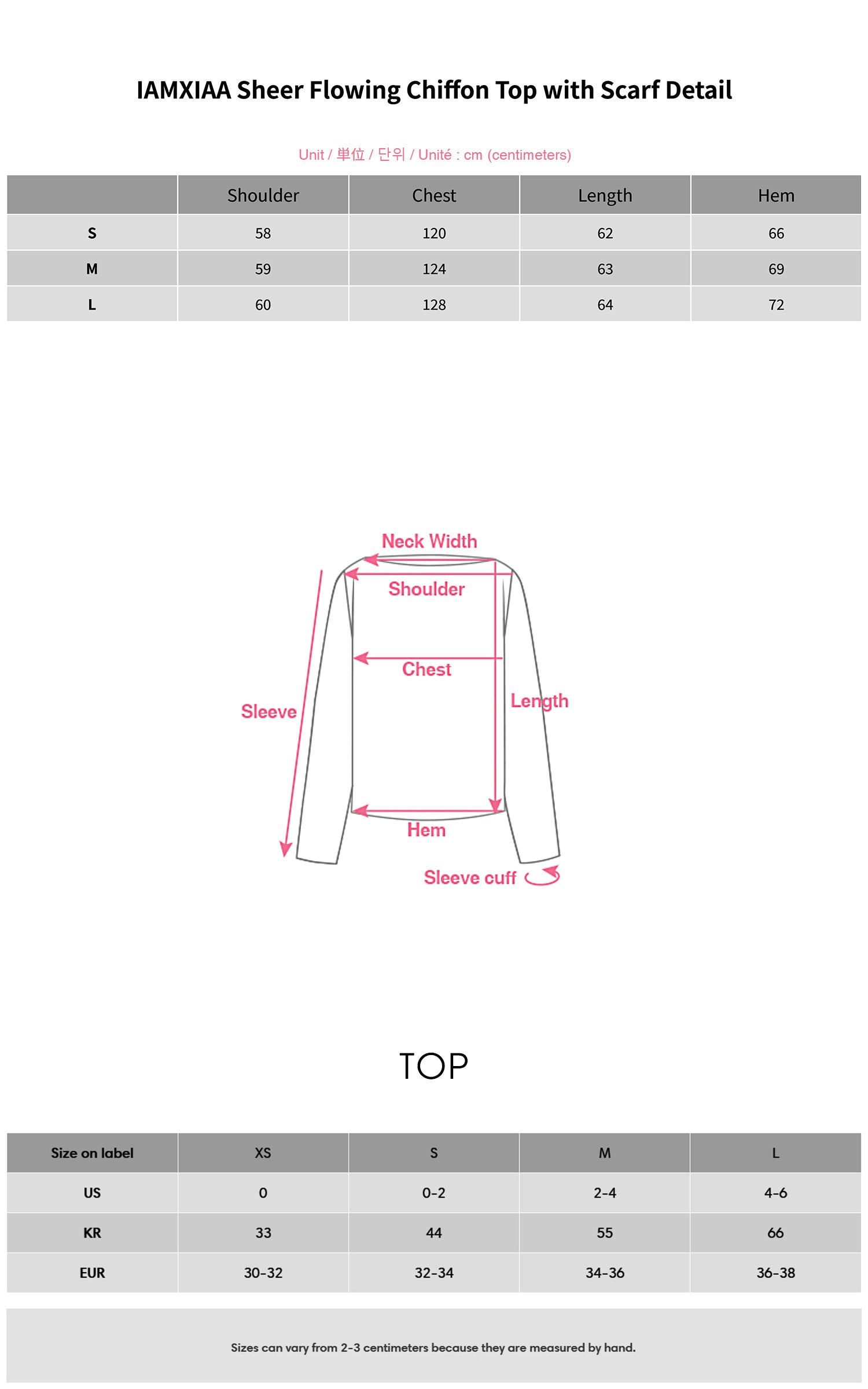 IAMXIAA スカーフ付きシアーシフォンブラウス