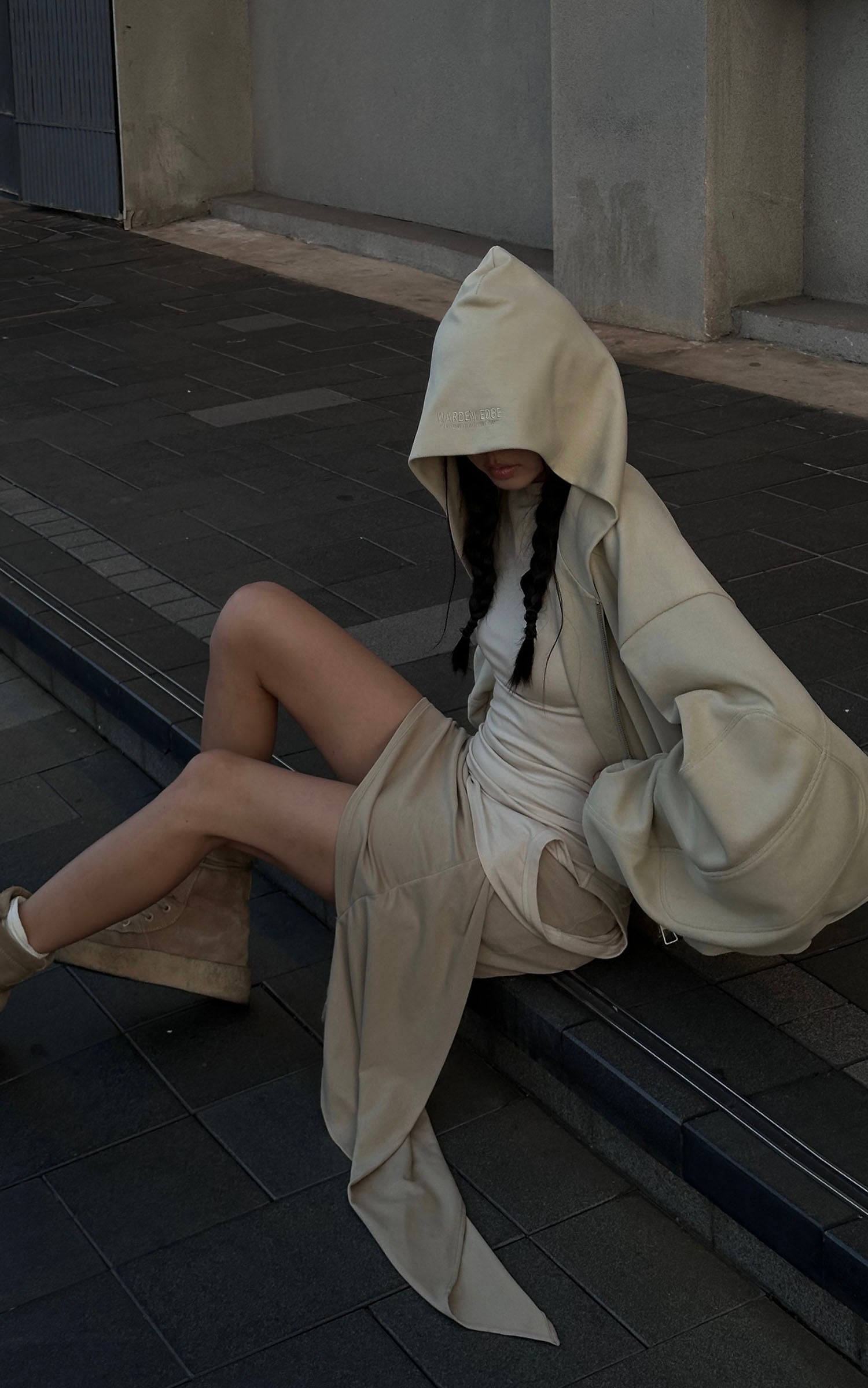 WARDEN EDGE Asymmetrical vest with skirt & pleated skirt set - PINKPARKS