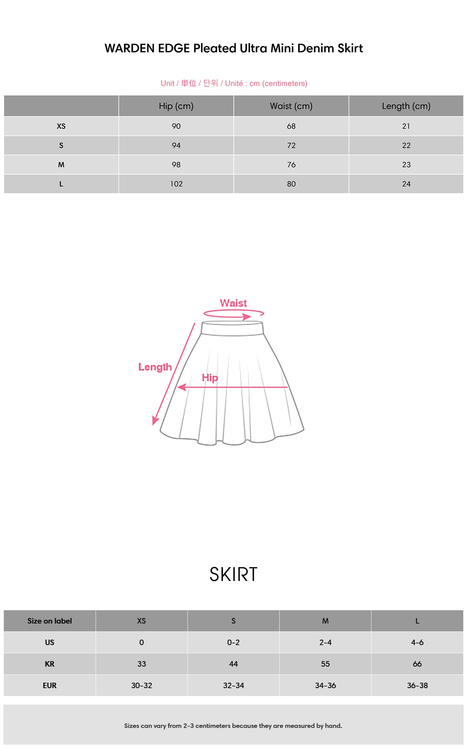 WARDEN EDGE Pleated Ultra Mini Denim Skirt - PINKPARKS