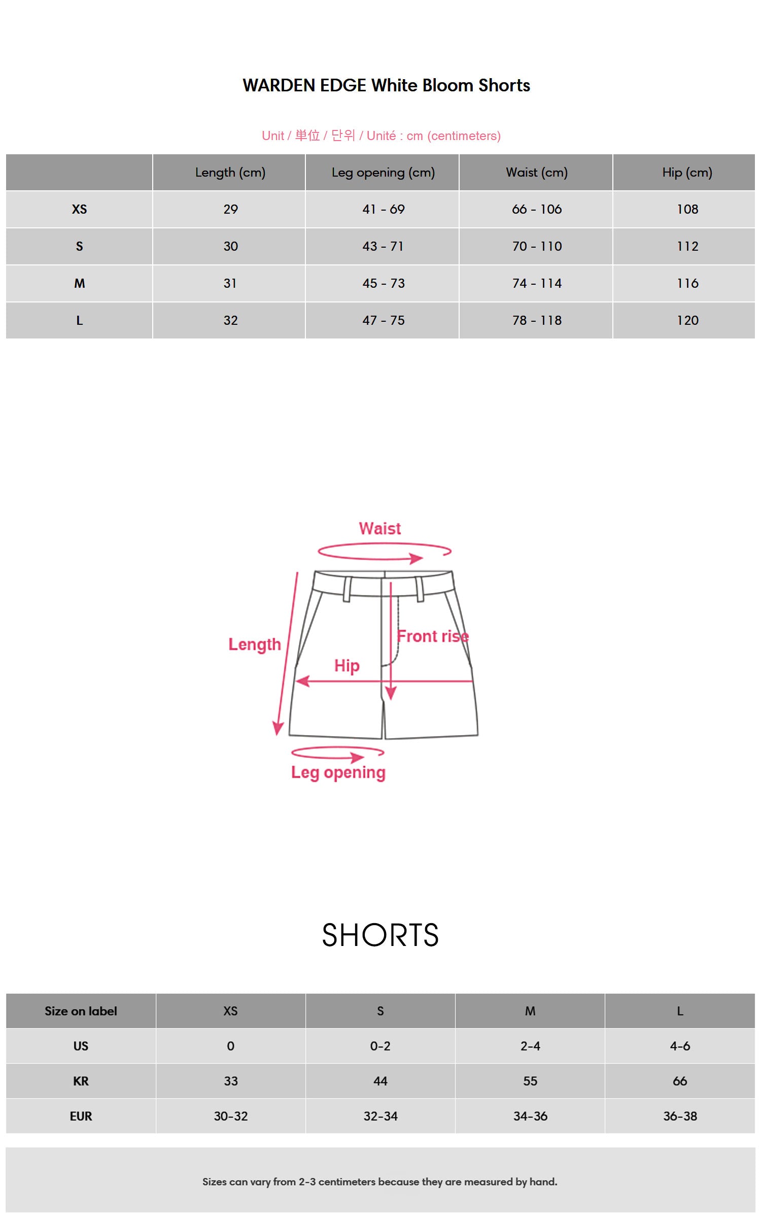WARDEN EDGE ホワイトブルームショーツ
