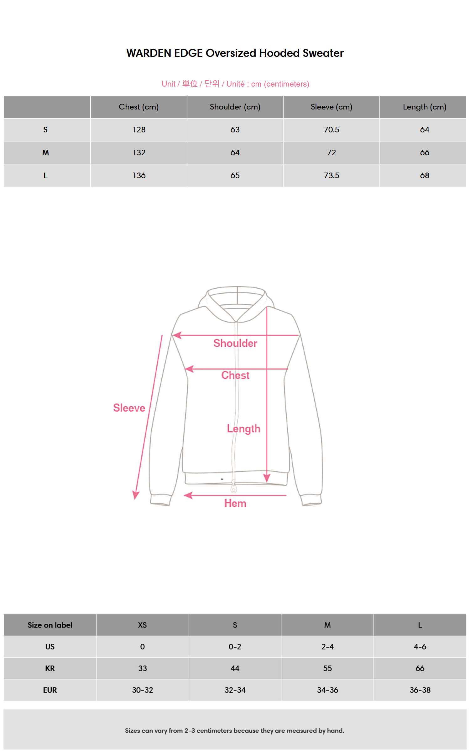 WARDEN EDGE Oversized Hooded Sweater - PINKPARKS