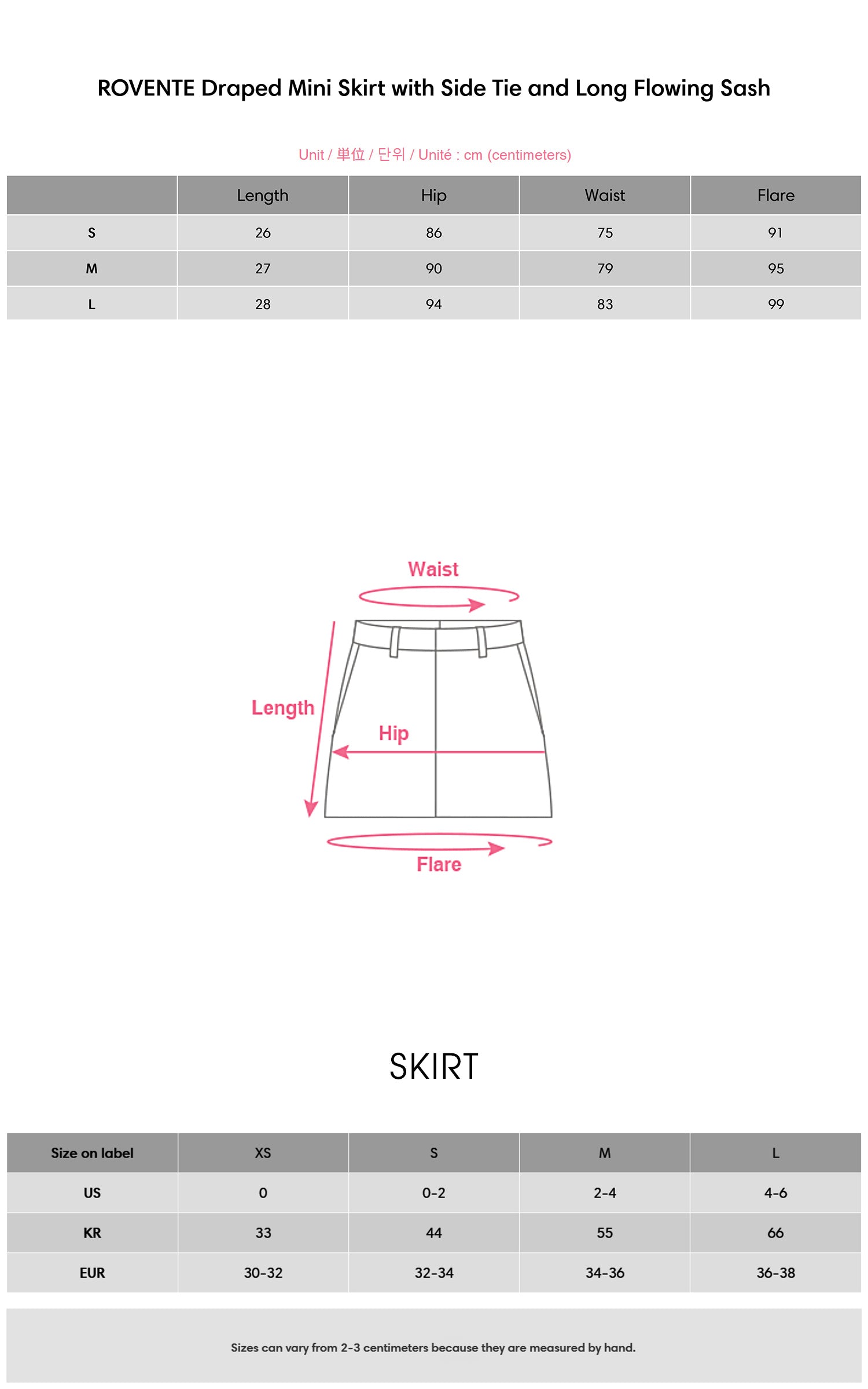 ROVENTE サイドタイとロングサッシュ付きドレープミニスカート