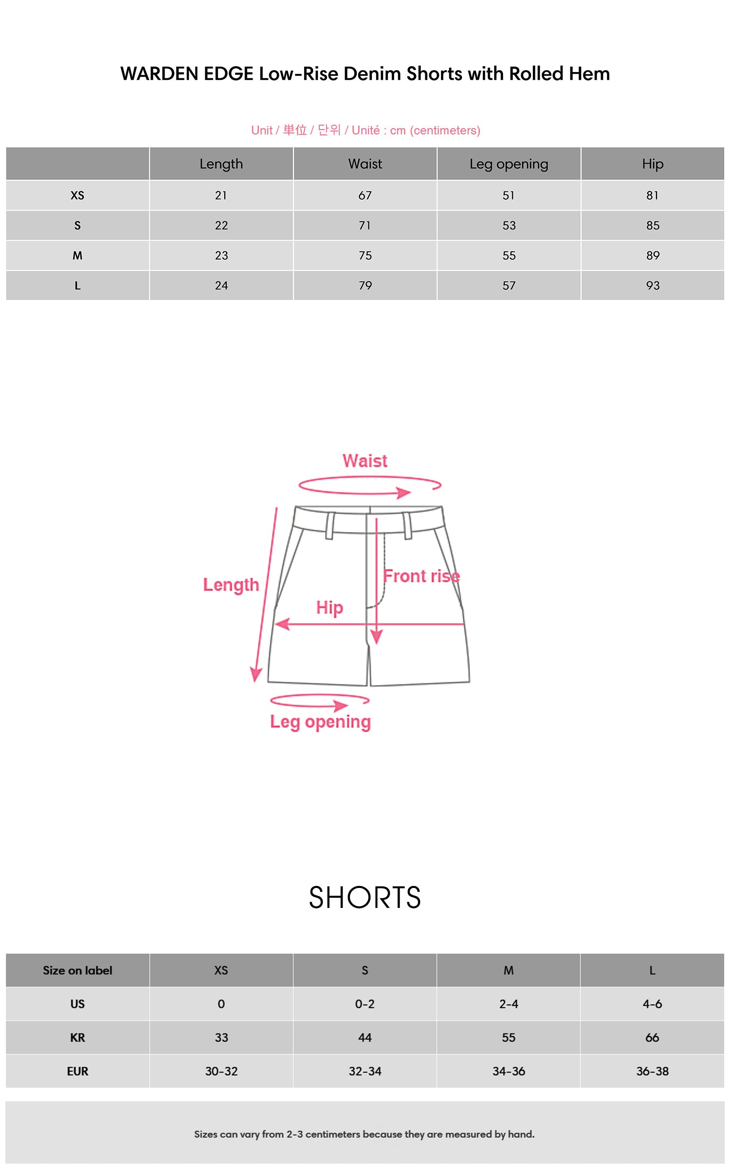 WARDEN EDGE ローライズデニムショーツ（ロールヘム）
