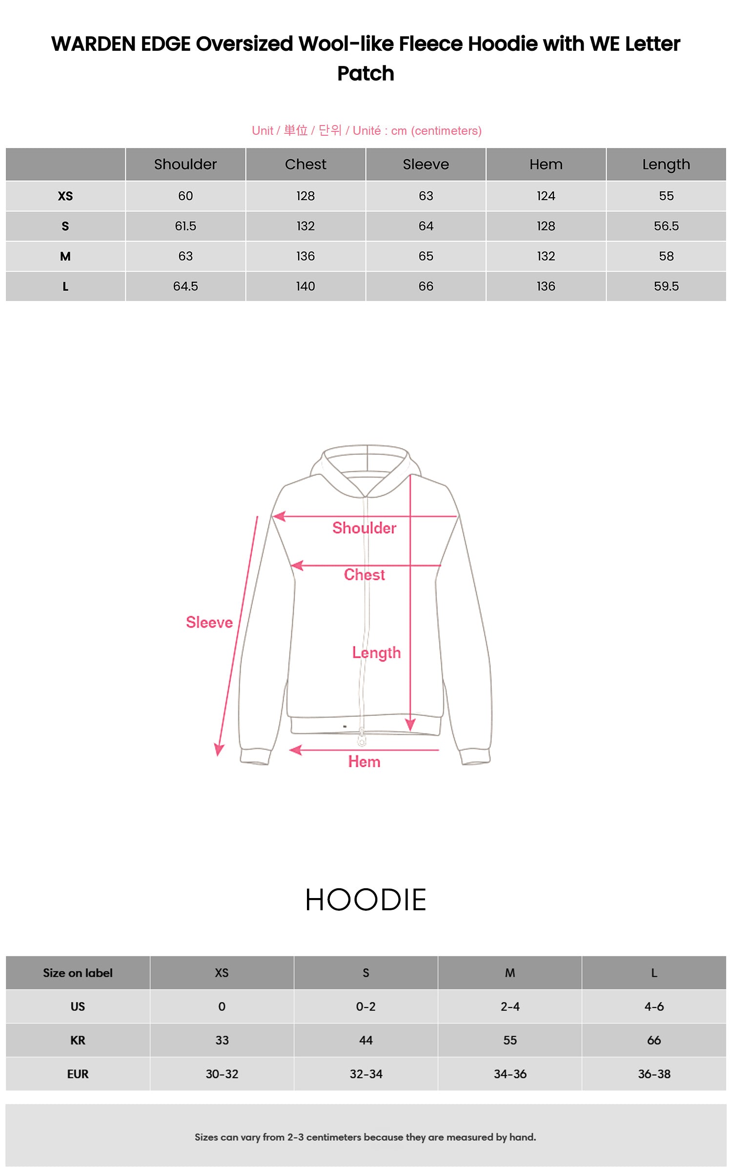 WARDEN EDGE WEのレターパッチ付きオーバーサイズウール風フリースフーディ