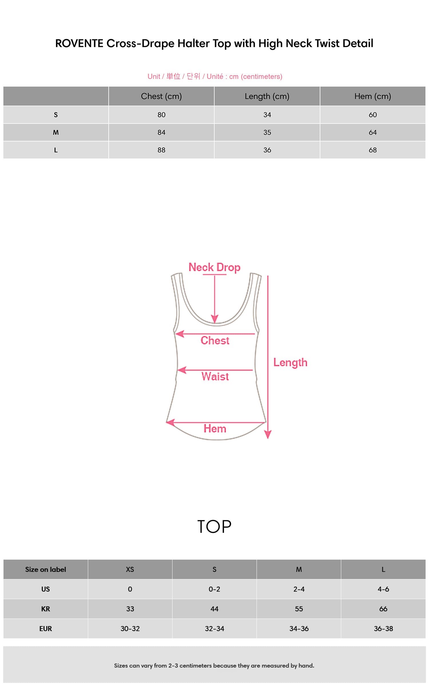 ROVENTE Cross-Drape Halter Top with High Neck Twist Detail - PINKPARKS