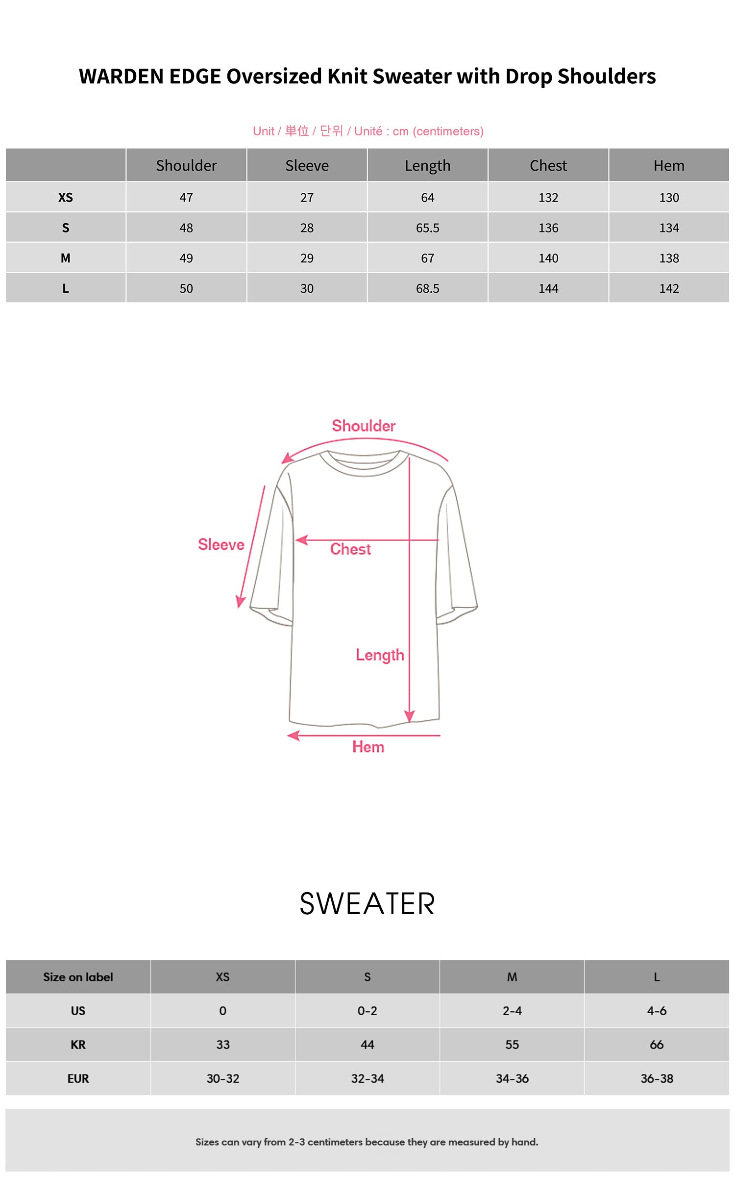 WARDEN EDGE ドロップショルダーのオーバーサイズニットセーター