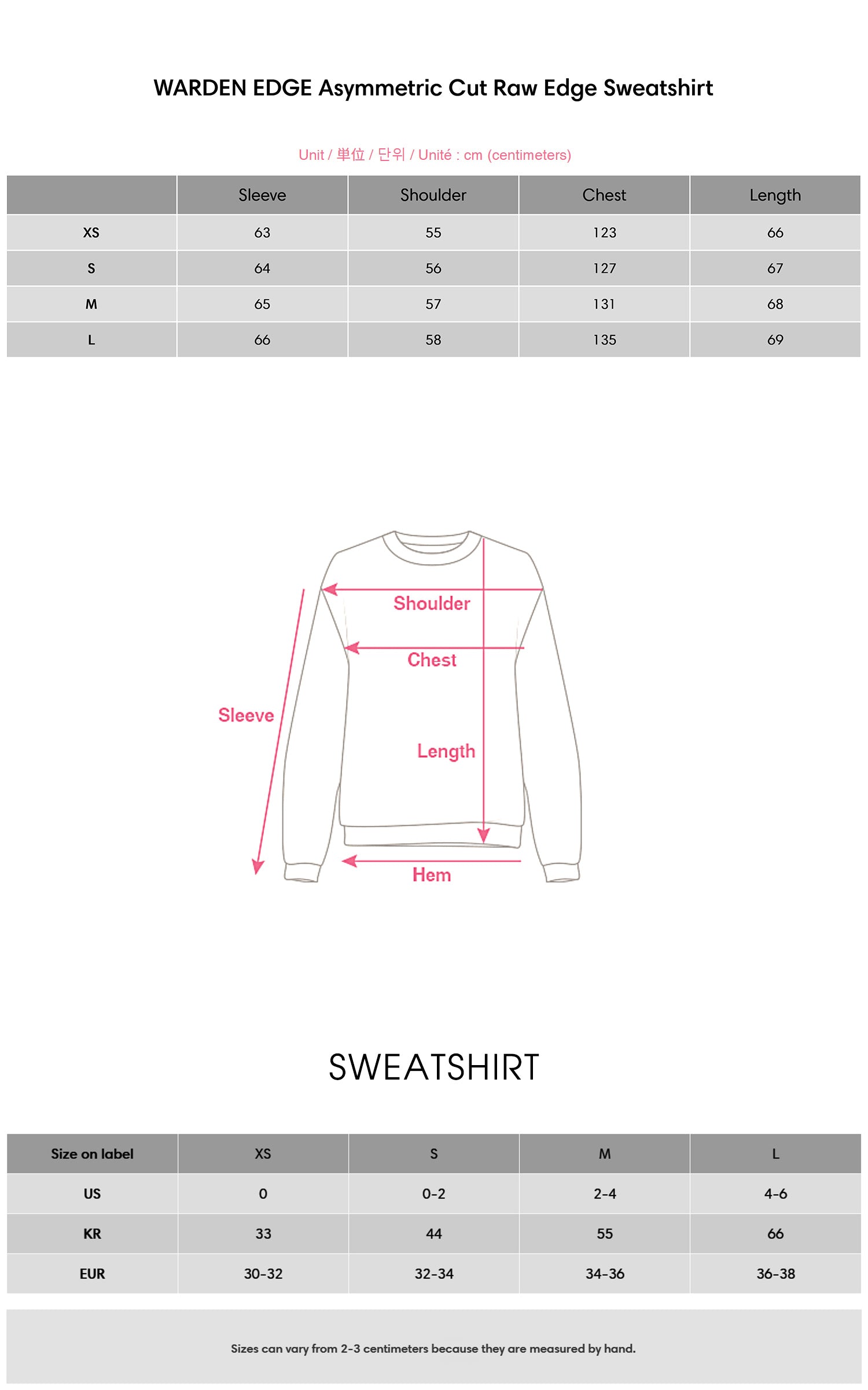 WARDEN EDGE アシンメトリーカット ローエッジ スウェットシャツ