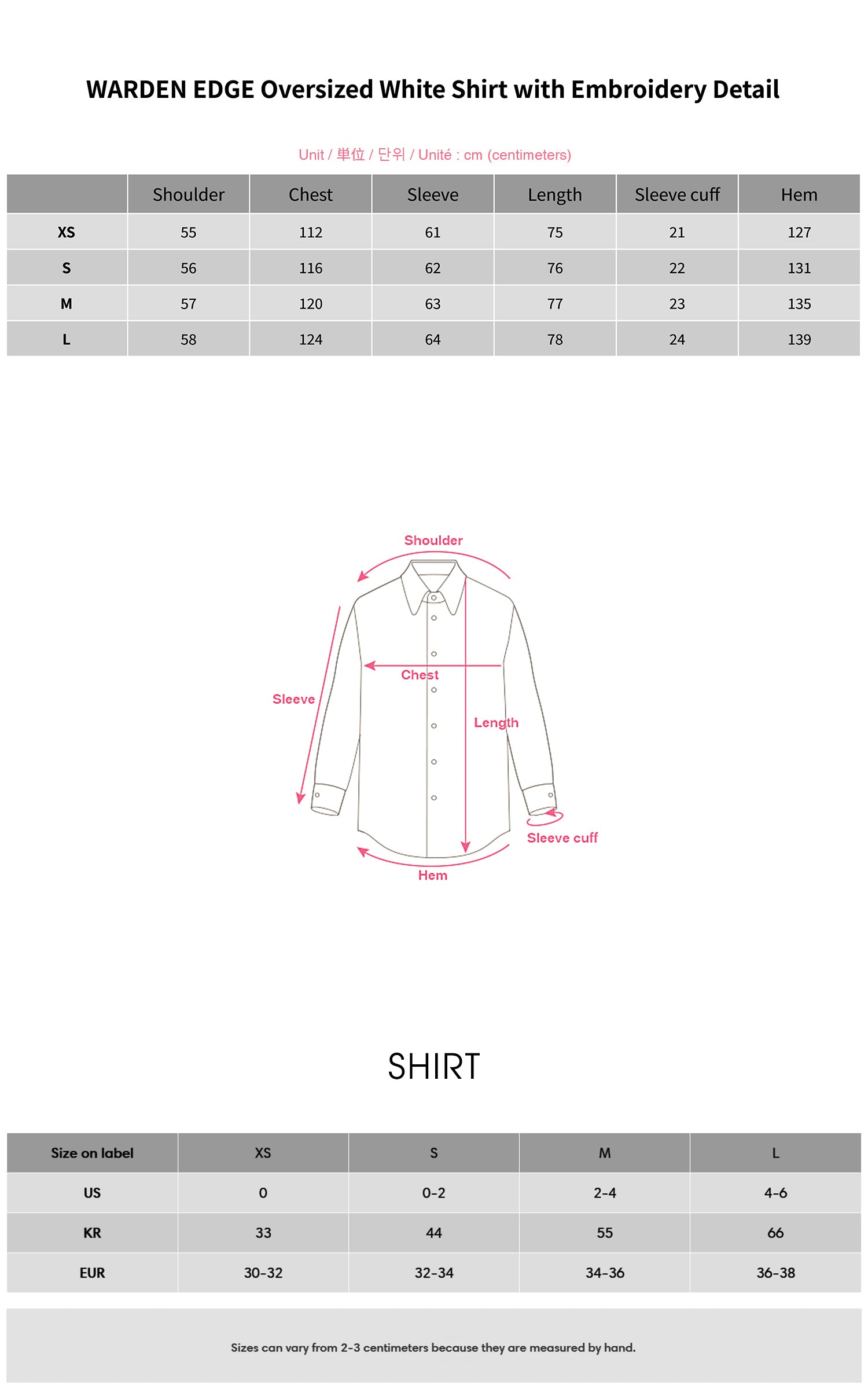 WARDEN EDGE 刺繍入りオーバーサイズホワイトシャツ